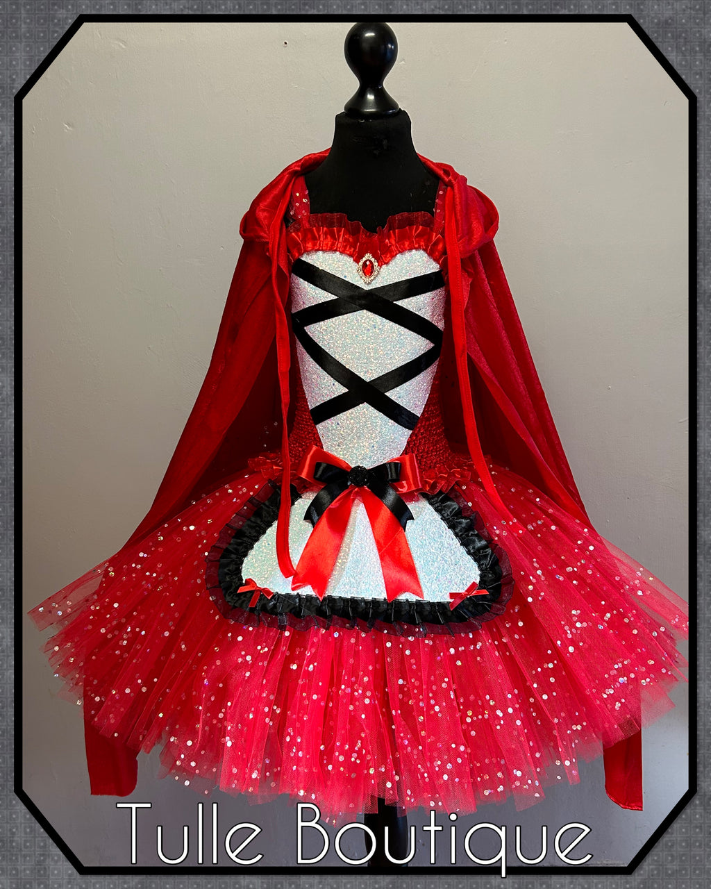Girls toddlers Little Red Riding Hood tutu dress, ballgown, fancy dress book day costume