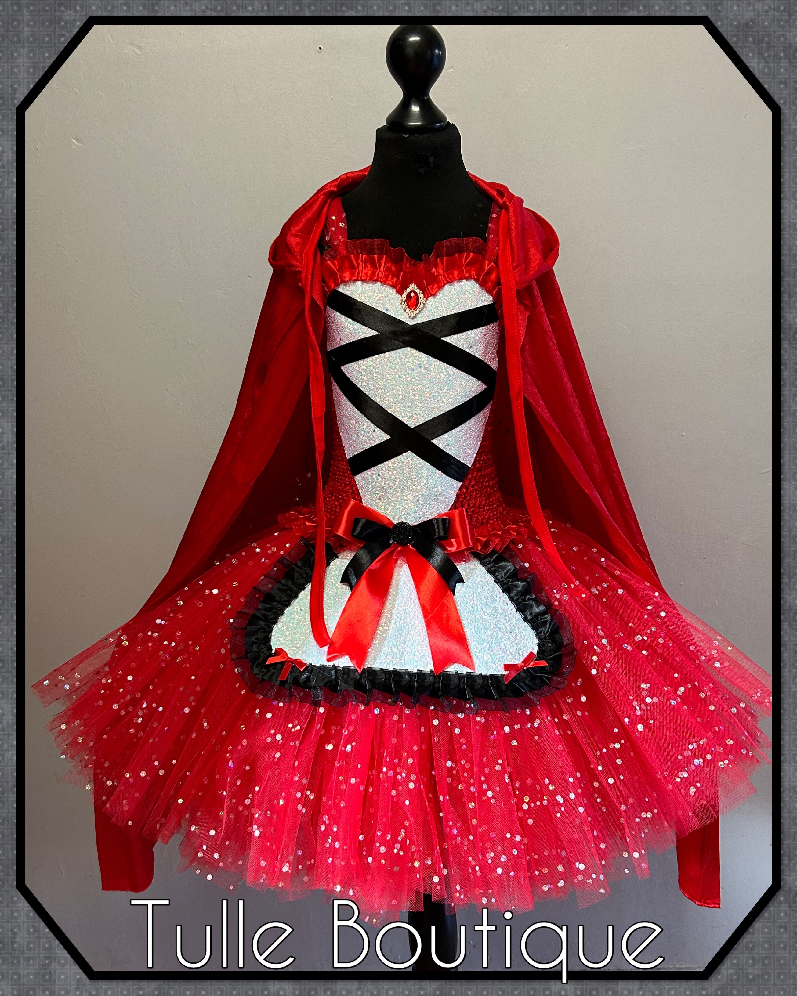 Girls toddlers Little Red Riding Hood tutu dress, ballgown, fancy dress book day costume