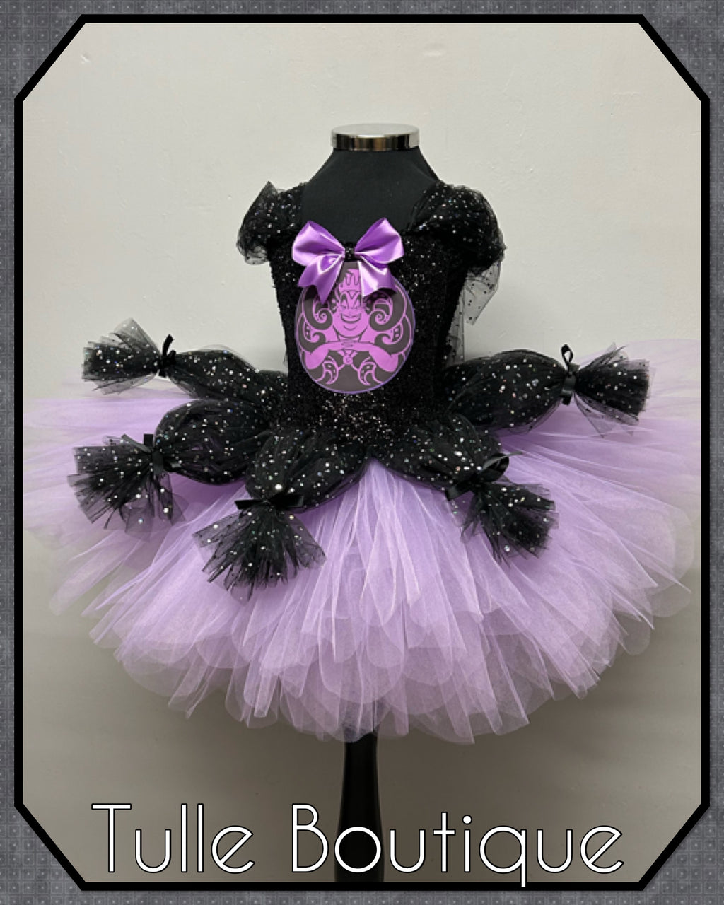 Girls toddlers Ursula tutu dress, sea witch ballgown, fancy dress costume