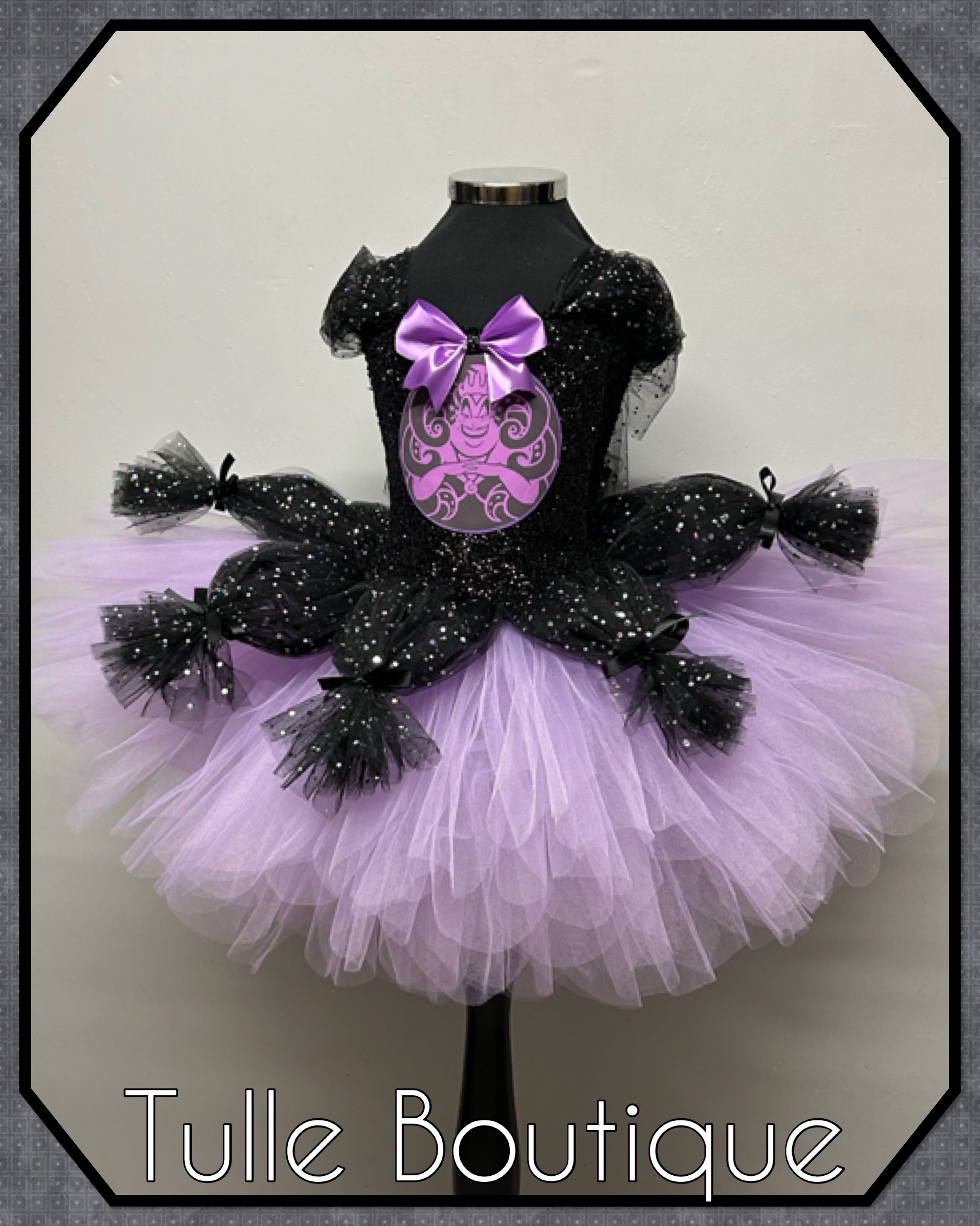 Girls toddlers Ursula tutu dress, sea witch ballgown, fancy dress costume