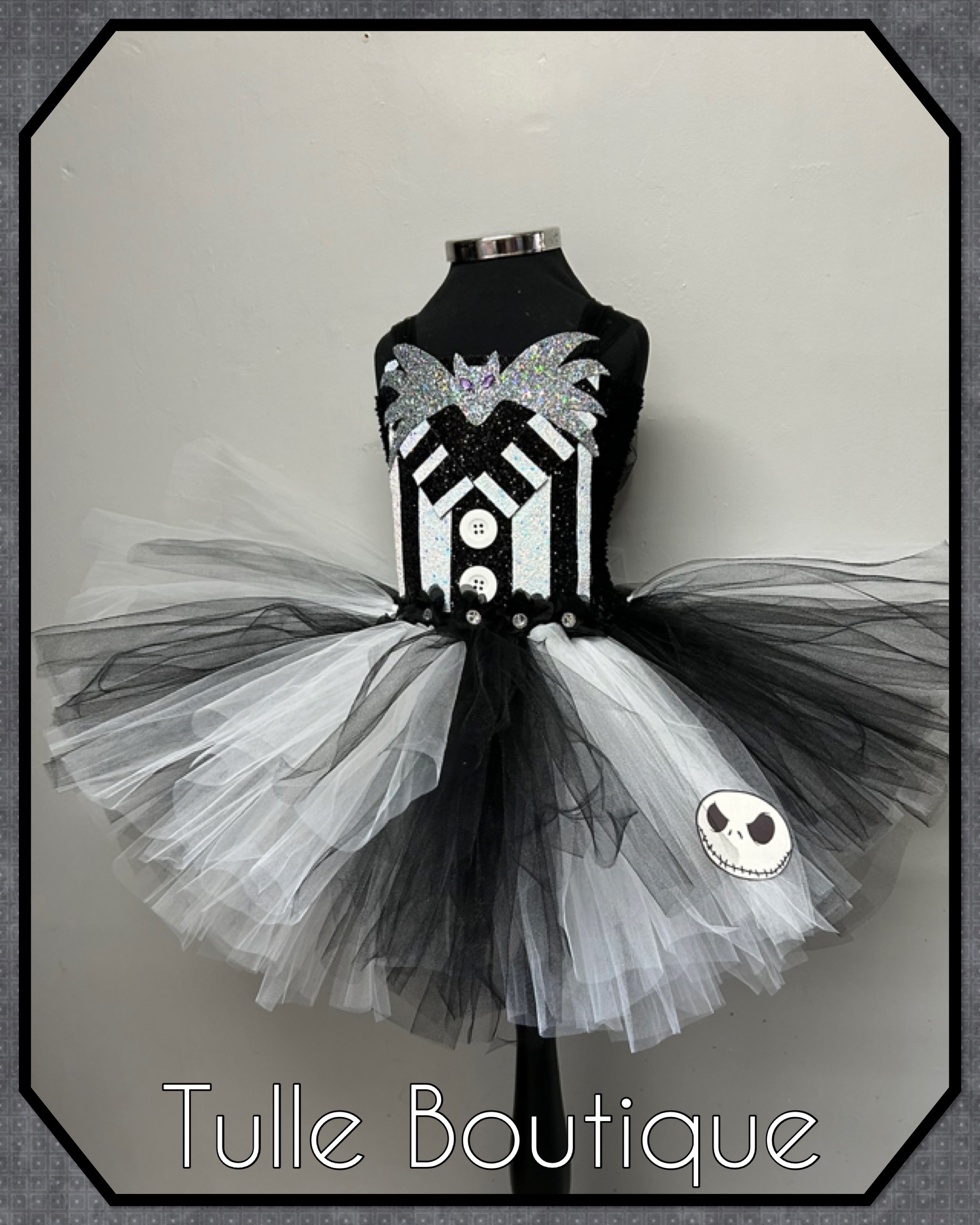 Girls toddlers Halloween Jack Skellington tutu dress, ballgown, fancy dress costume