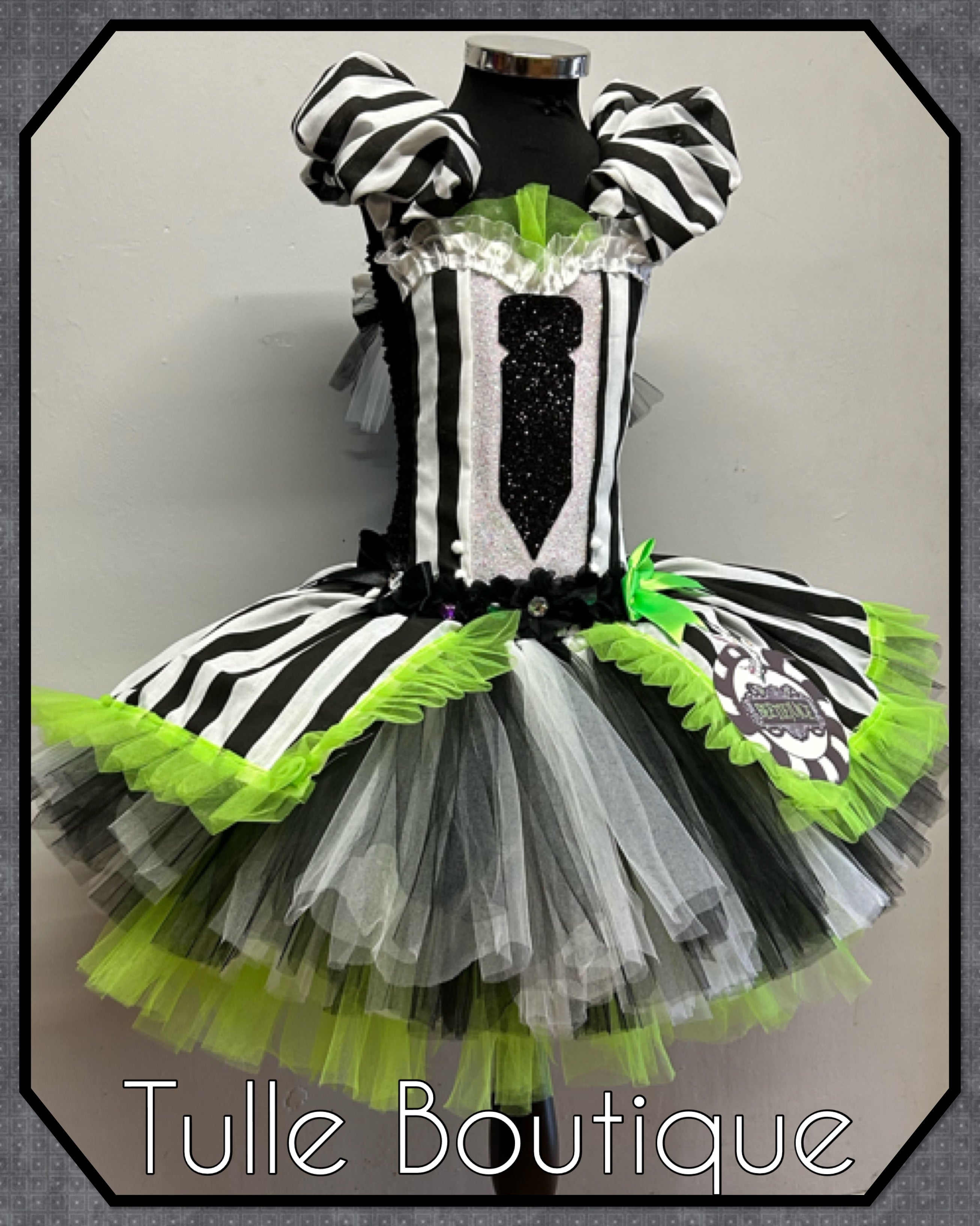 Girls toddlers Beetlejuice tutu dress, ballgown, fancy dress costume