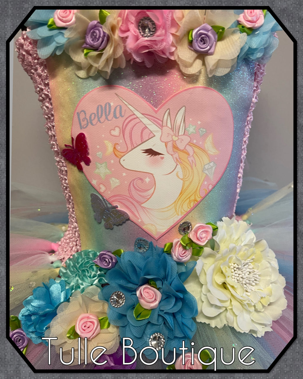 Girls toddlers Floral pastel unicorn tutu dress,ballgown, fancy dress costume