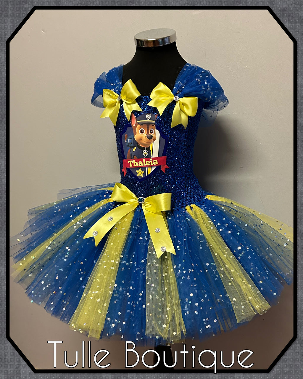 Girls toddlers Chase pup tutu dress, ballgown, paw patrol fancy dress costume
