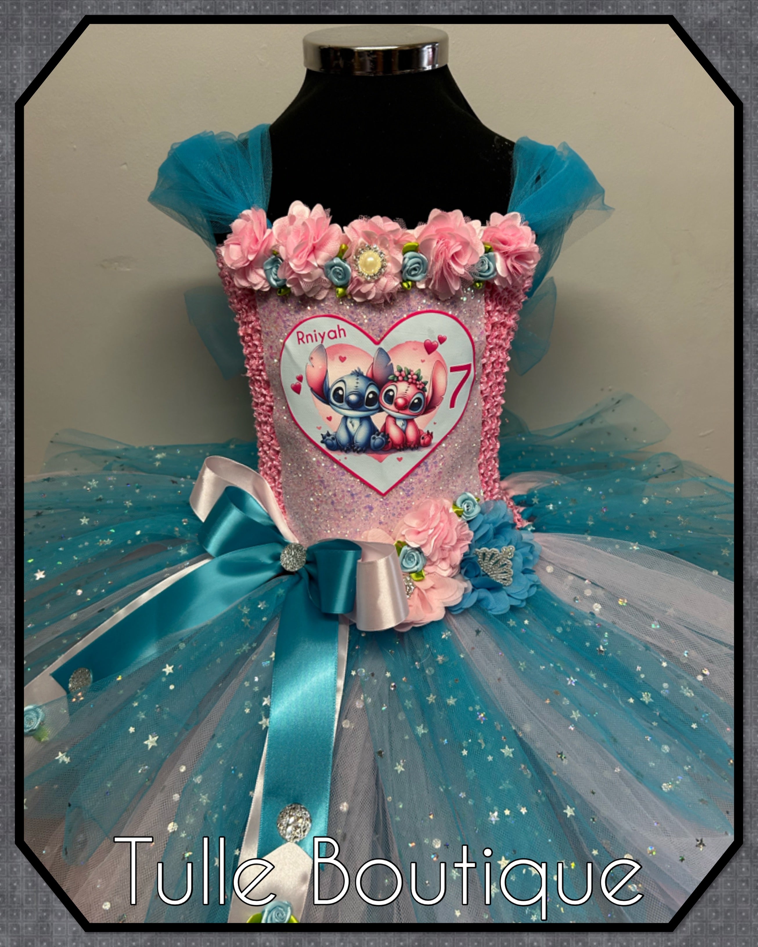 Girls toddlers Princess Stitch and Angel tutu dress, ballgown,fancy dress costume