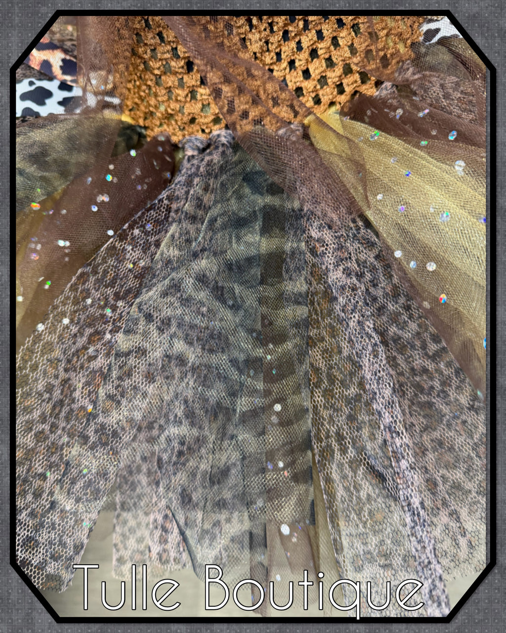Girls toddlers Jungle animal print themed tutu dress, safari ballgown, fancy dress costume