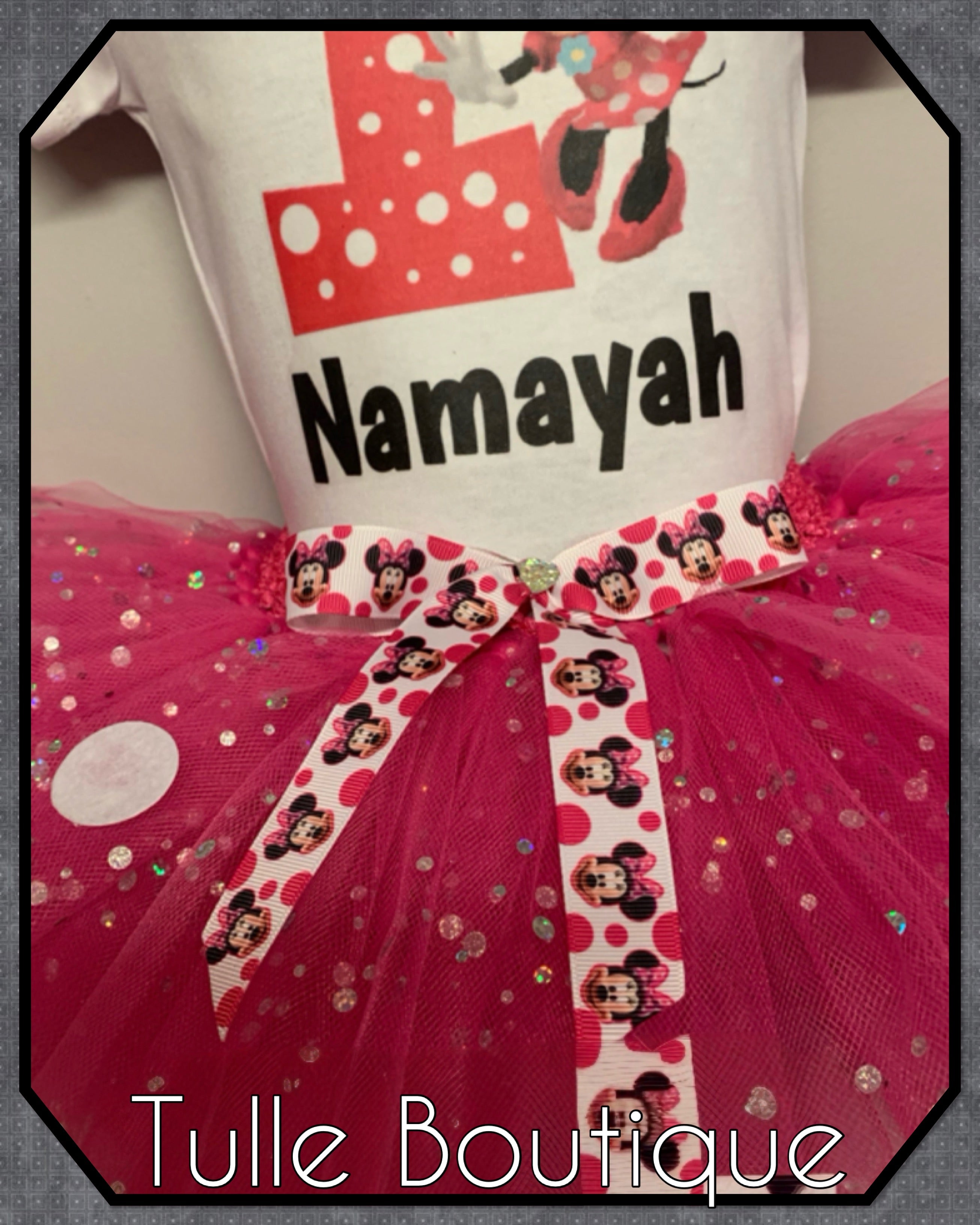 Girls toddlers Minnie Mouse birthday tutu outfit fancy dress costume