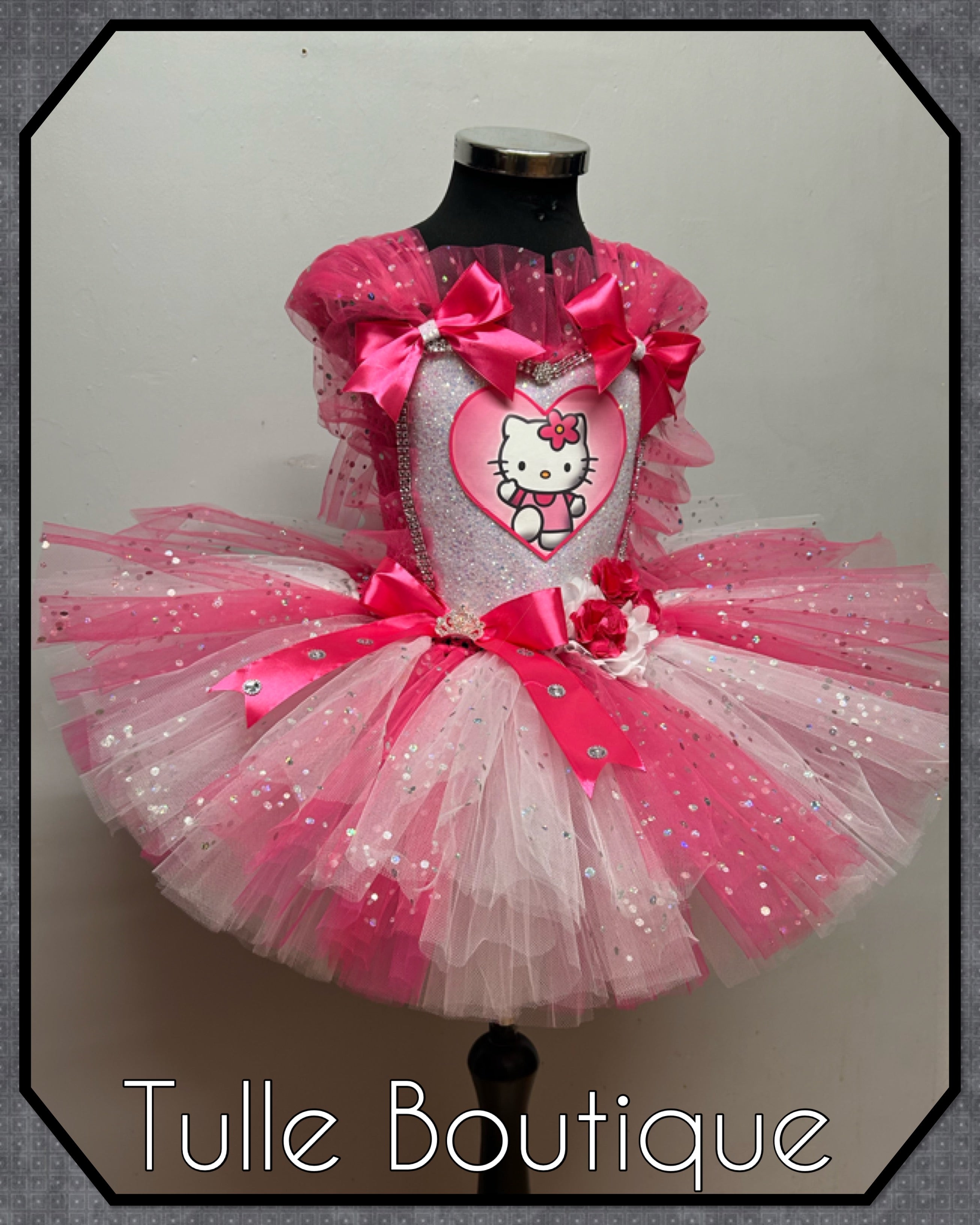 Girls toddlers Hello Kitty birthday tutu dress, ballgown, fancy dress costume
