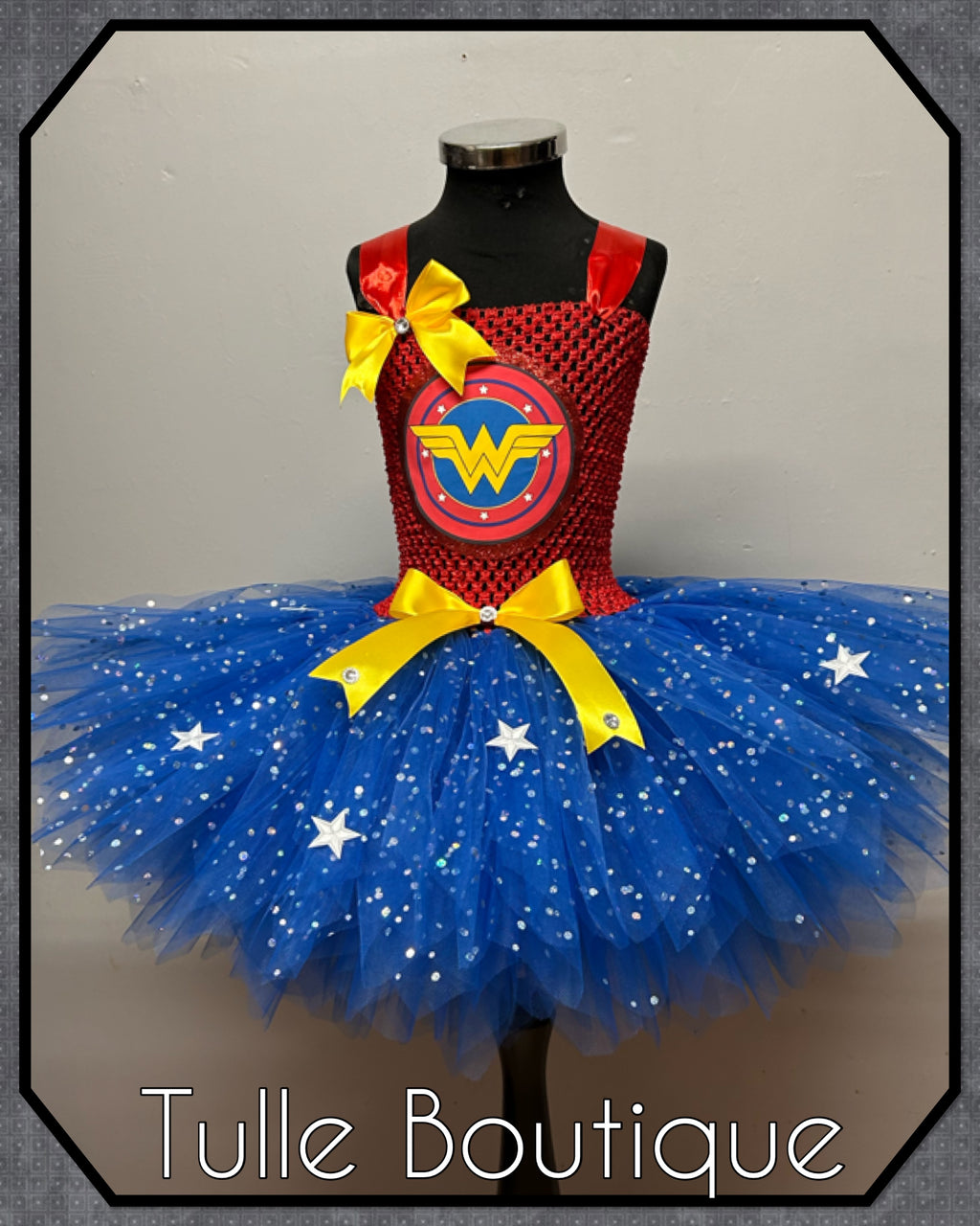 Girls toddlers Wonder Woman tutu dress, ballgown, fancy dress costume