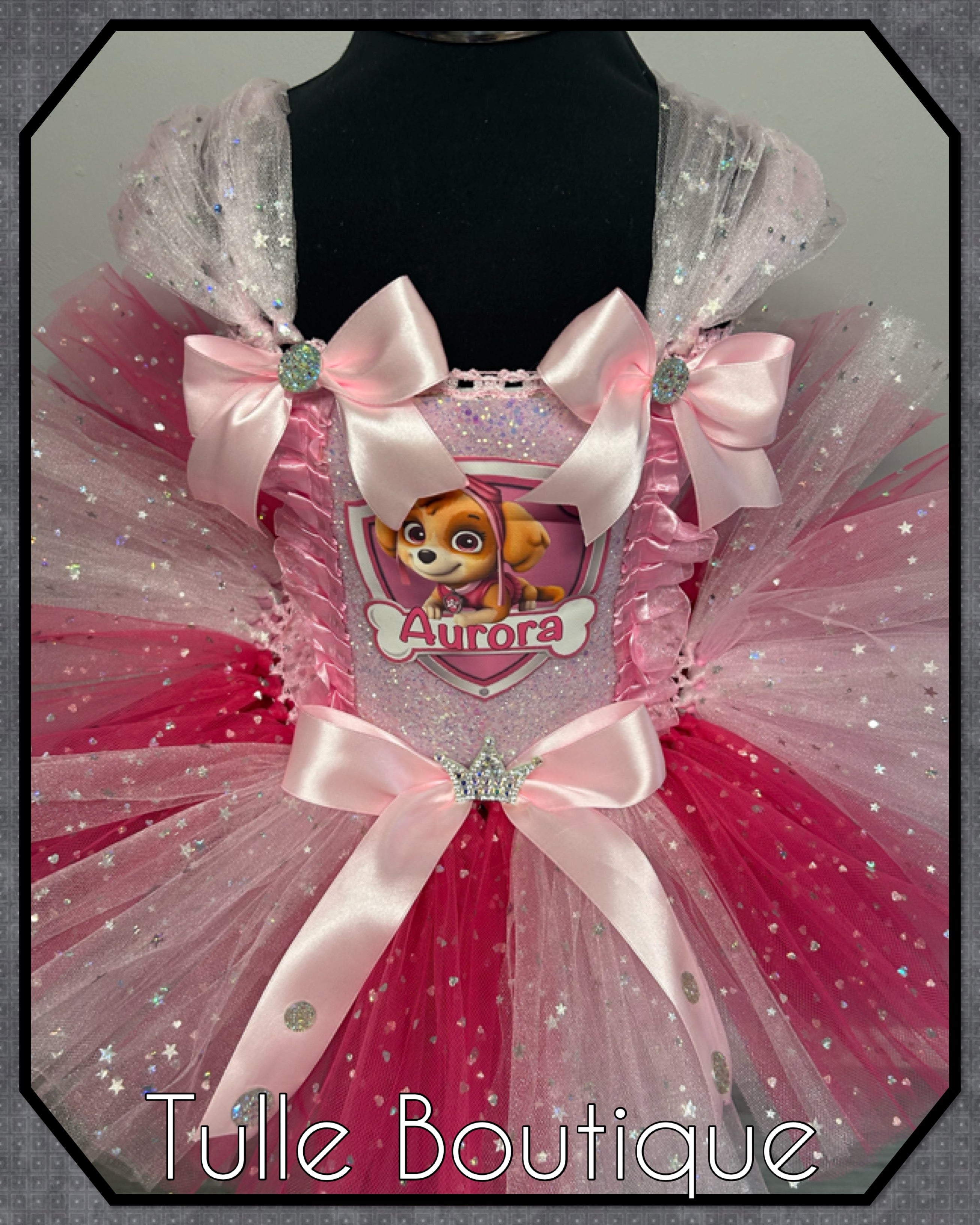 Girls toddlers Skye pup tutu dress, ballgown, paw patrol fancy dress costume