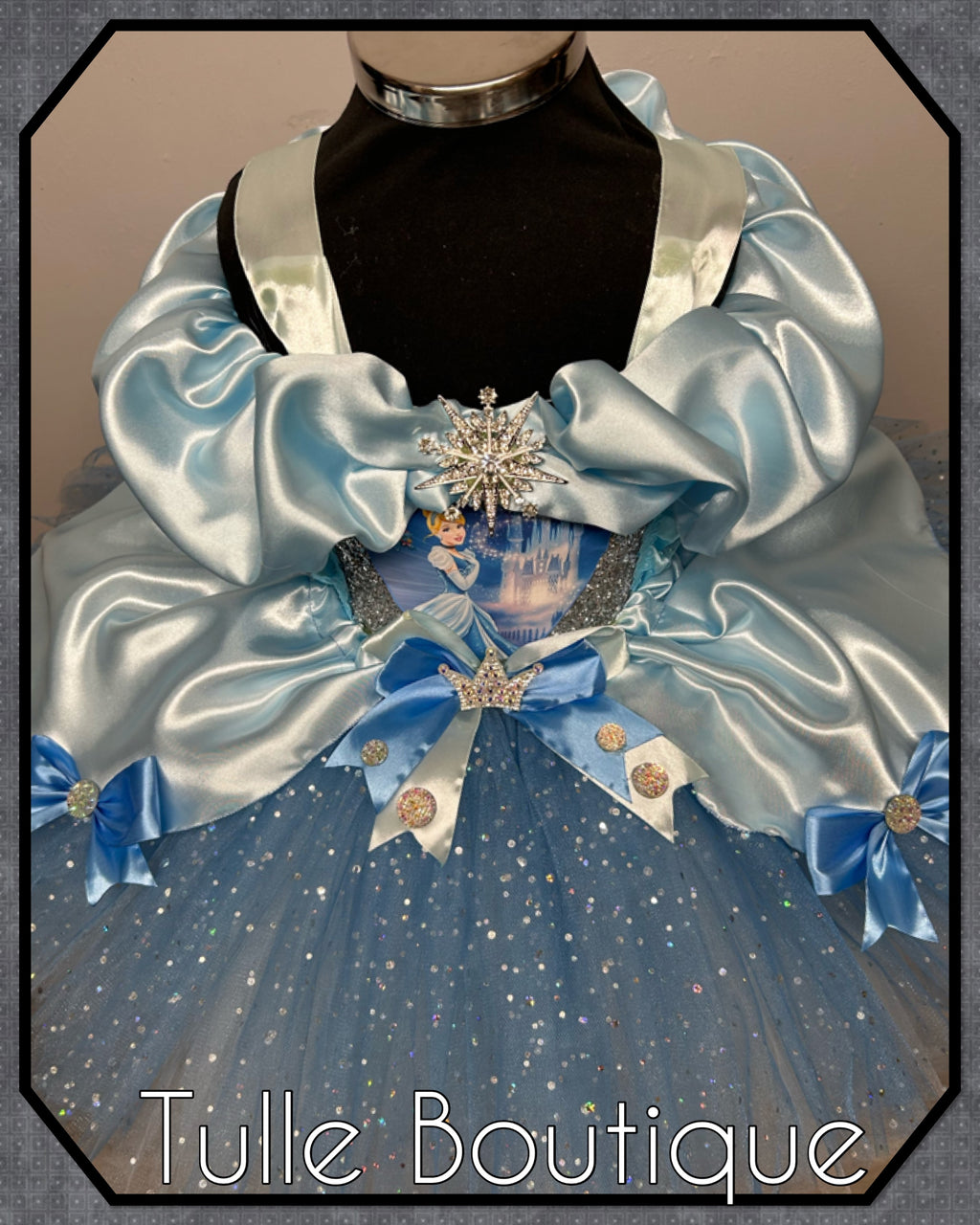 Girls toddlers Disney Princess Cinderella blue tutu dress, birthday ballgown, fancy dress costume