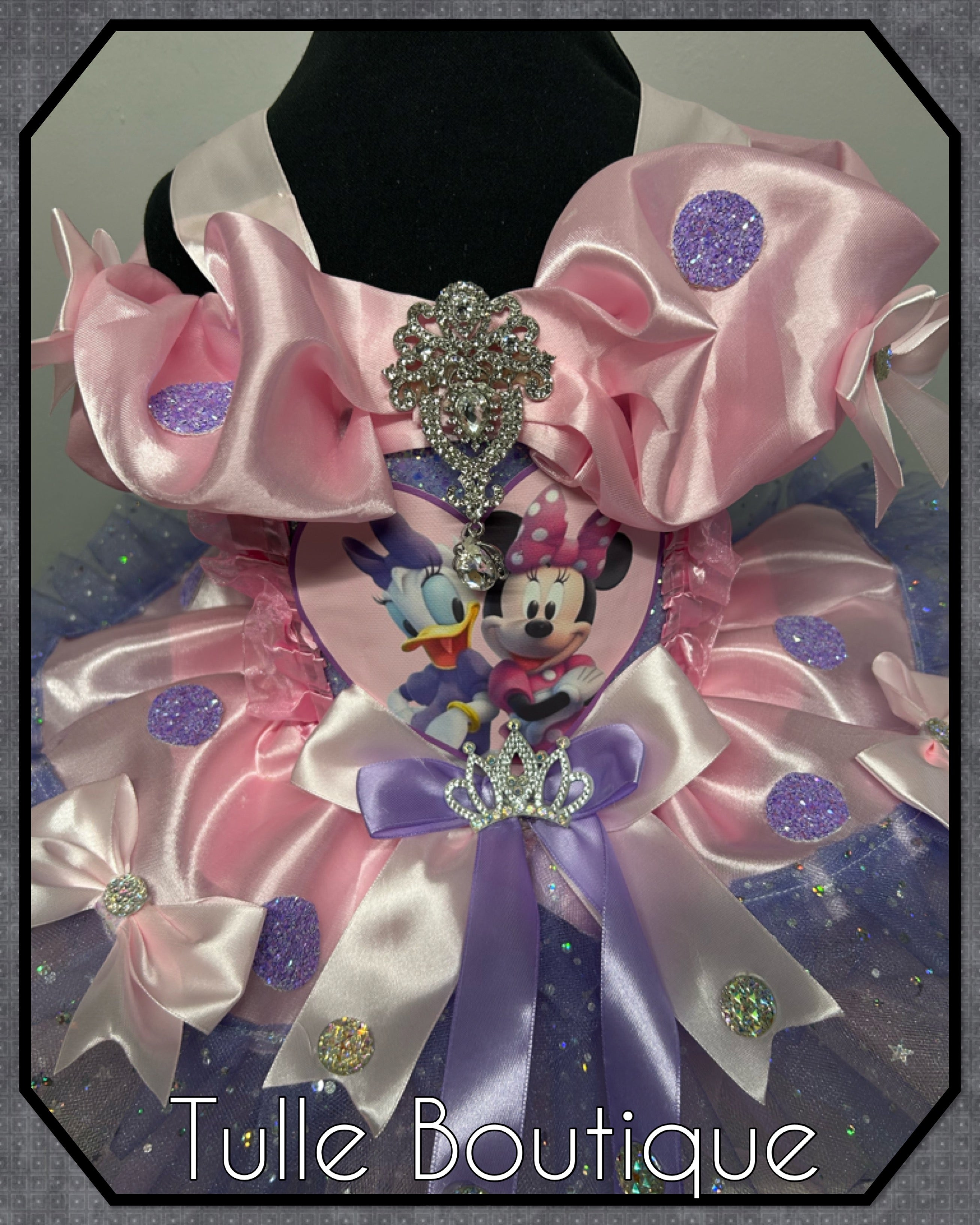 Girls toddlers Minnie Mouse and Daisy Duck tutu dress, birthday ballgown, fancy dress costume