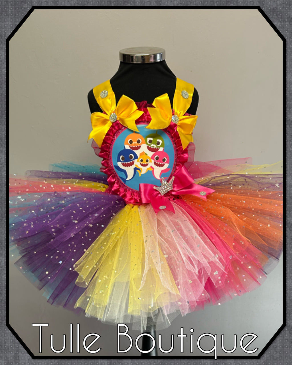 Girls toddlers Princess Baby Shark sparkle tutu dress, ballgown,fancy dress costume