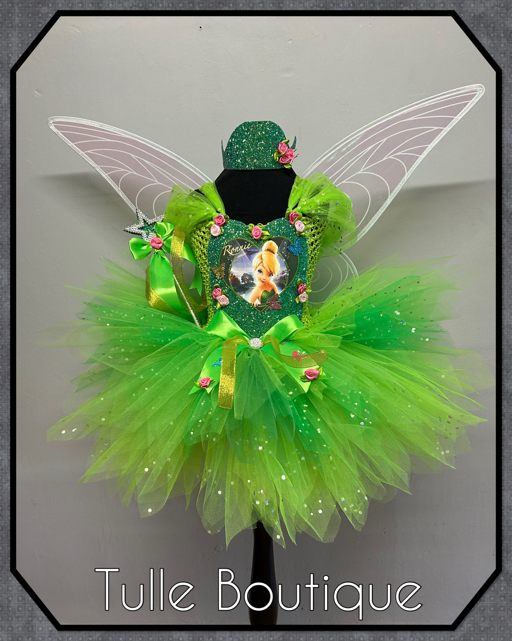 Girls toddlers Tinkerbell green  tutu dress, ballgown, fancy dress costume