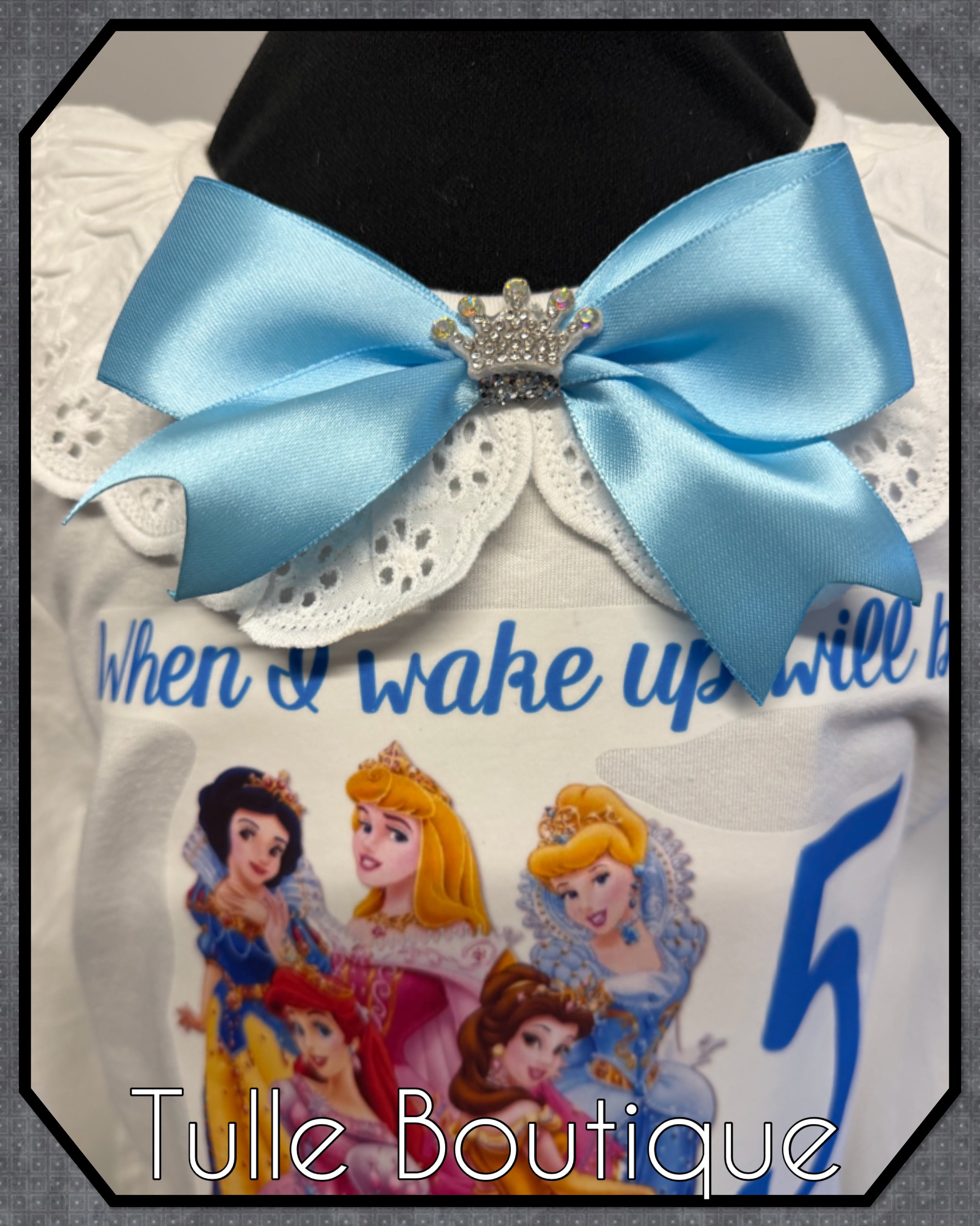 Girls toddlers Princess when I wake up birthday personalised pjs