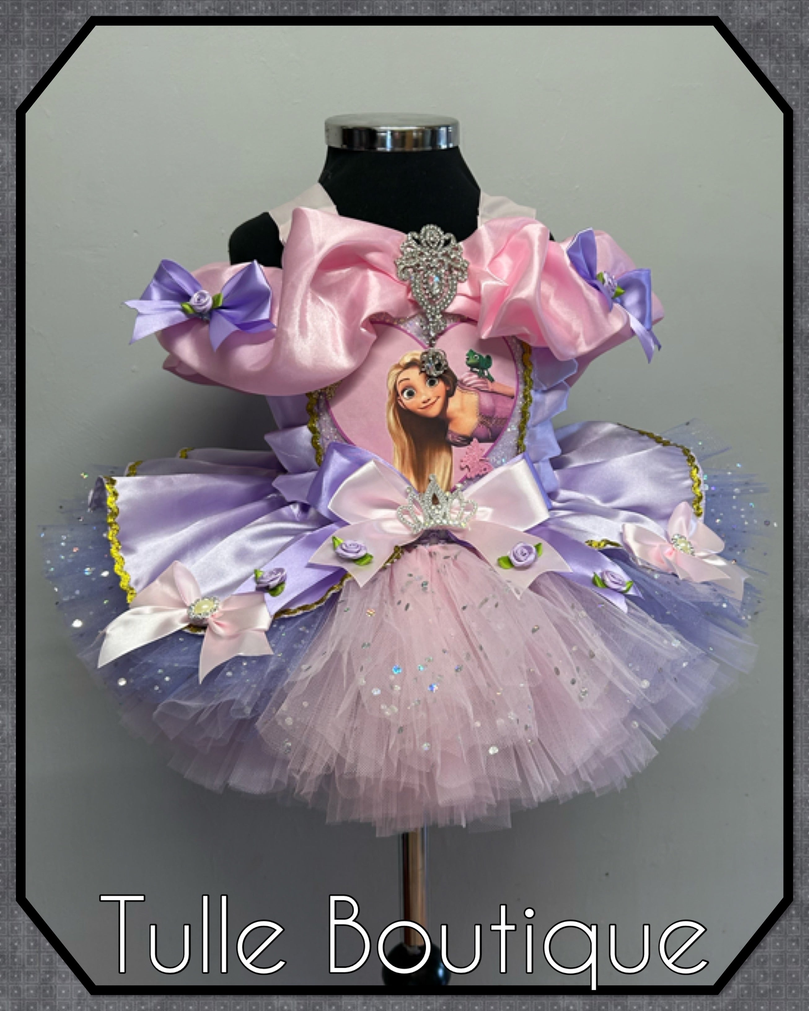 Girls toddlers Rapunzel Pink and lilac Princess tutu dress, birthday ballgown, fancy dress costume
