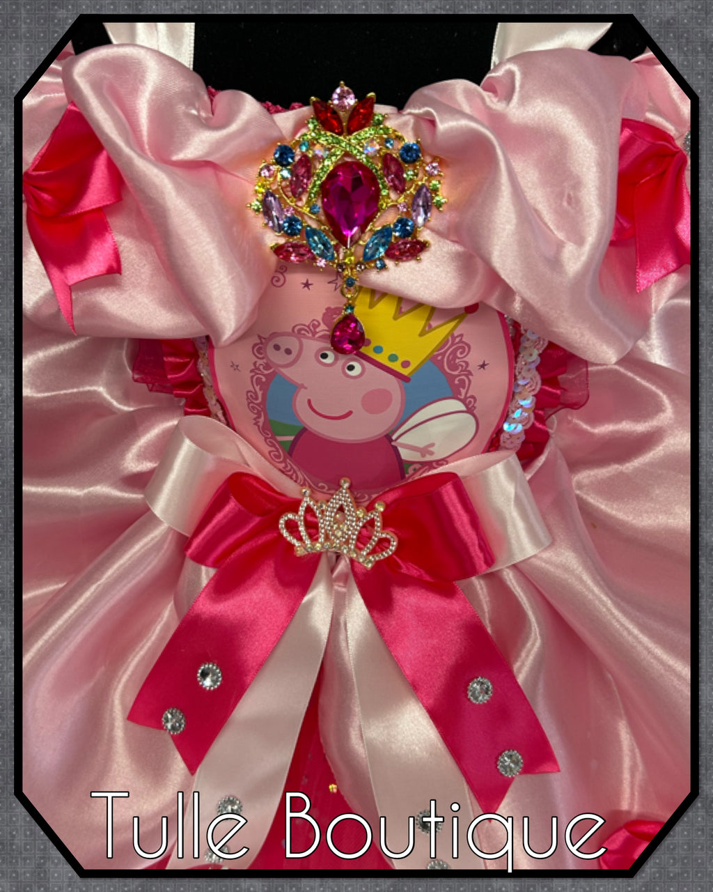 Girls toddlers Princess peppa pig pink tutu dress, birthday ballgown, fancy dress costume