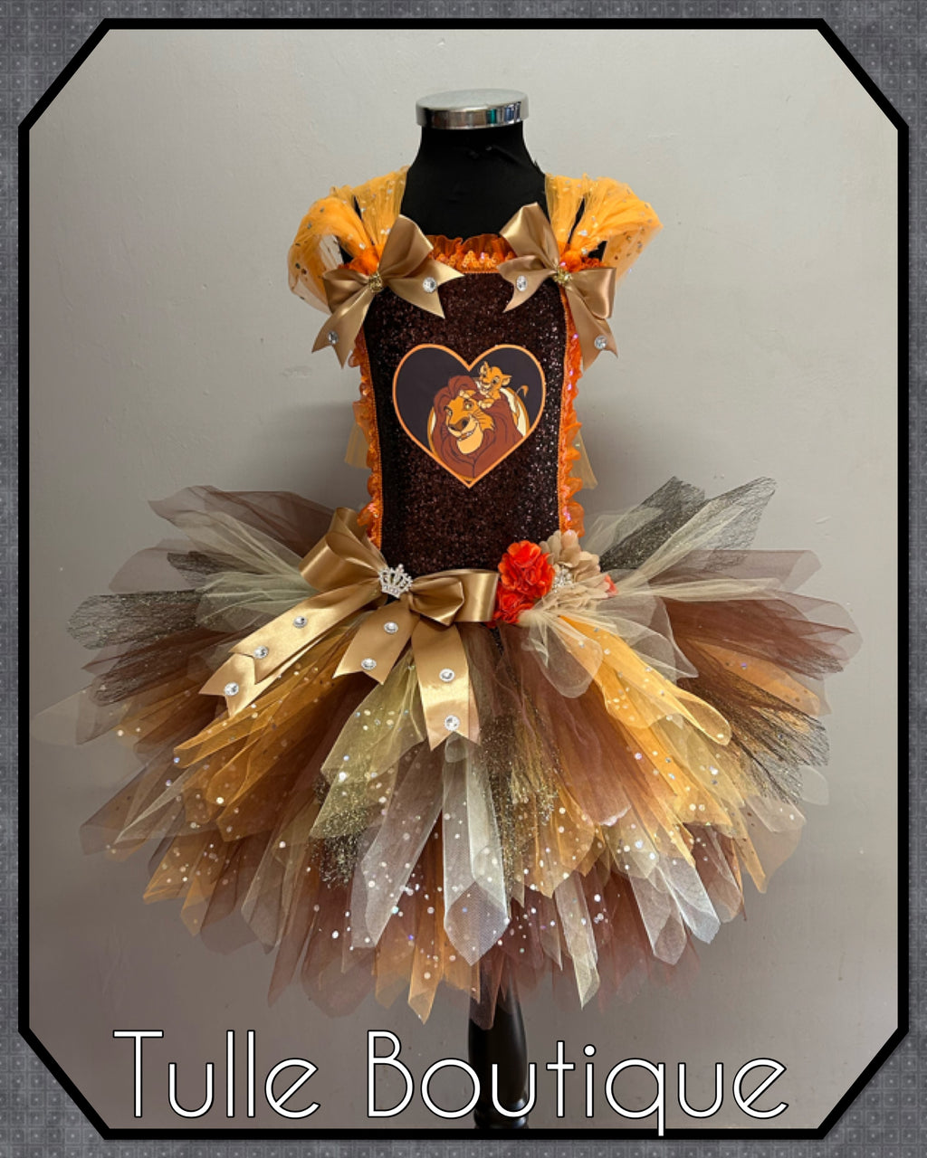 Girls toddlers Lion King Mufasa and Simba tutu dress, ballgown, fancy dress costume