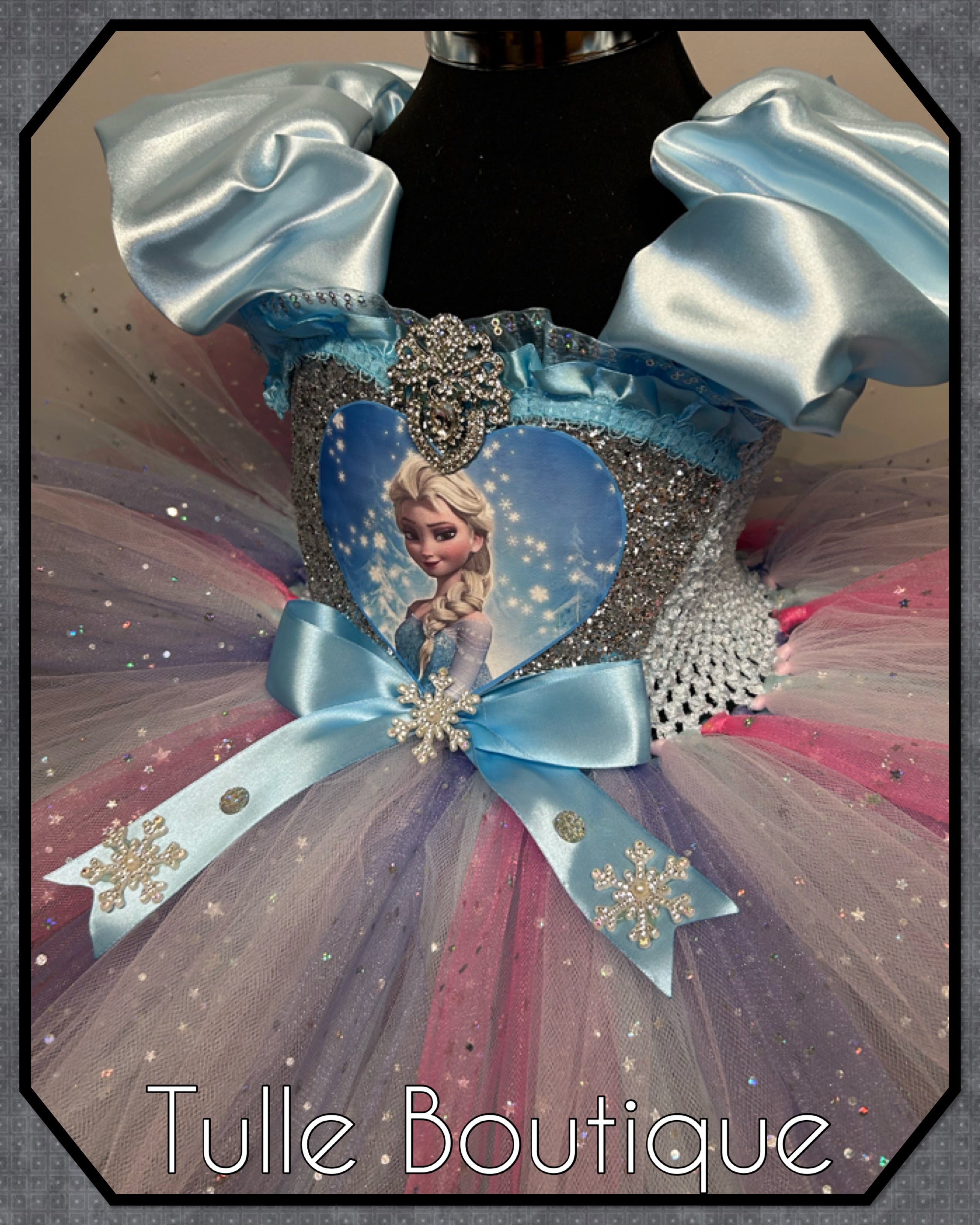 Girls toddlers Glitter Frozen Princess Elsa tutu dress, ballgown,Frozen fancy dress costume