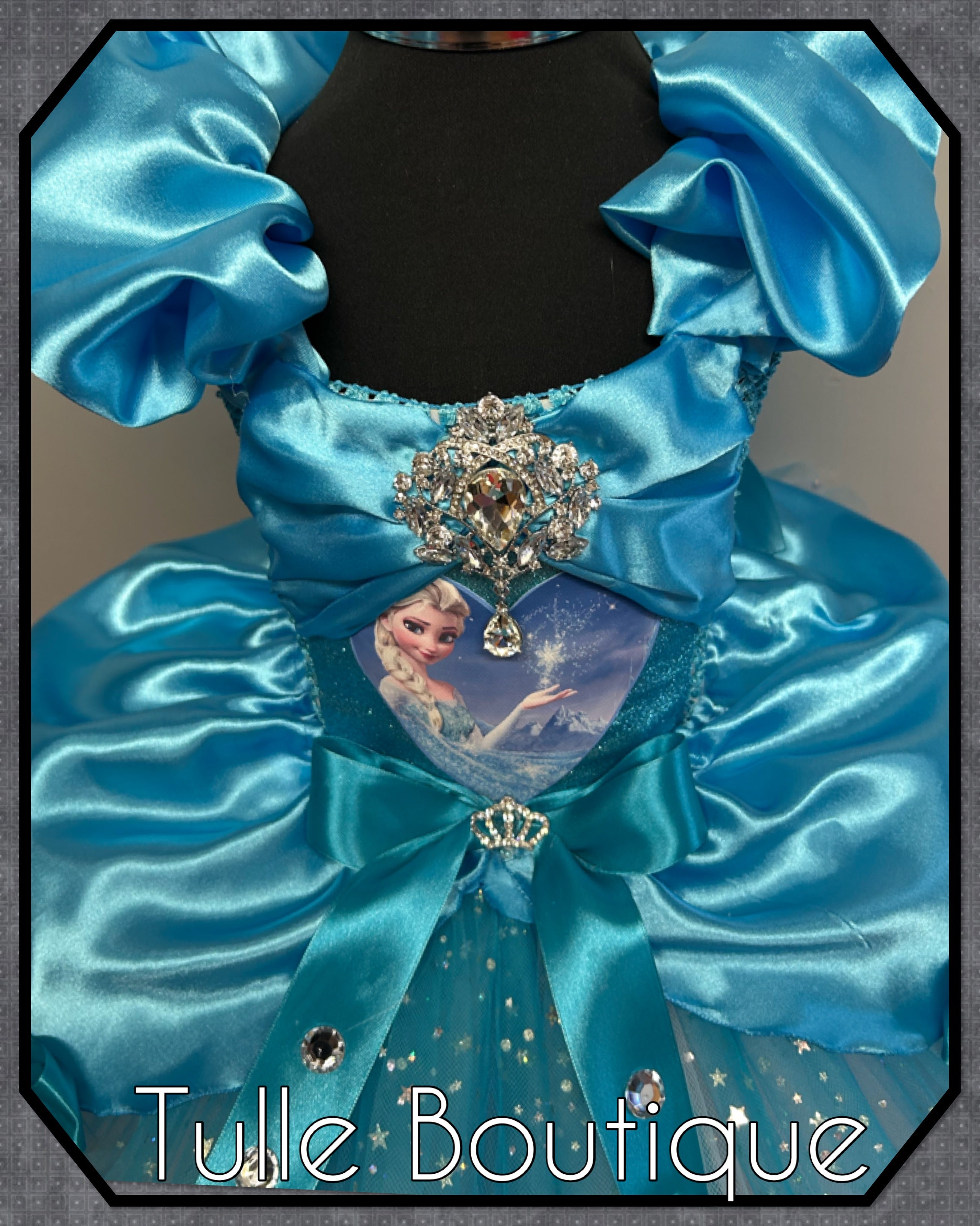 Girls toddlers Princess Elsa satin tutu dress, frozen ballgown, fancy dress costume