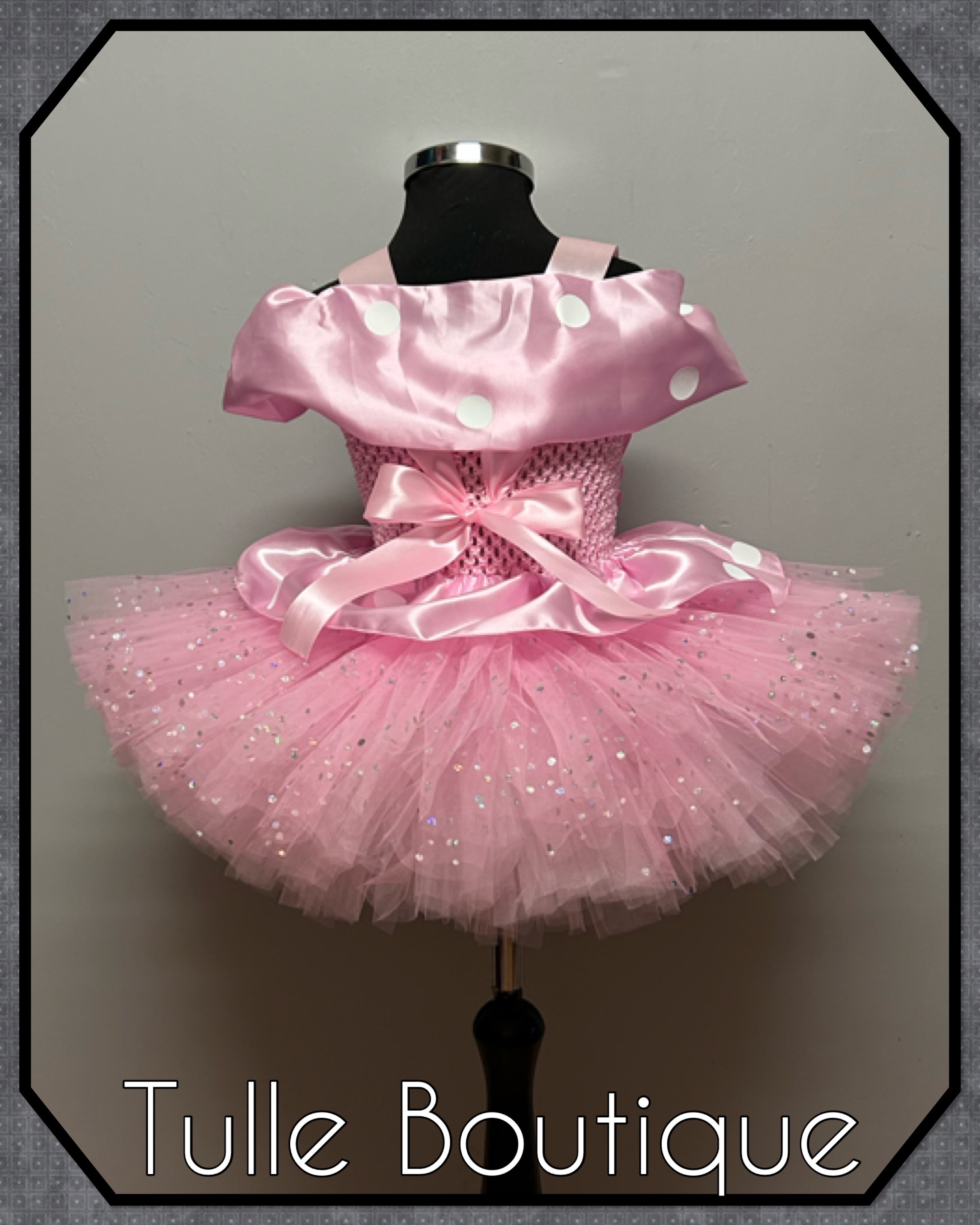 Girls toddlers Minnie Mouse baby pink tutu birthday party dress,ballgown, fancy dress costume