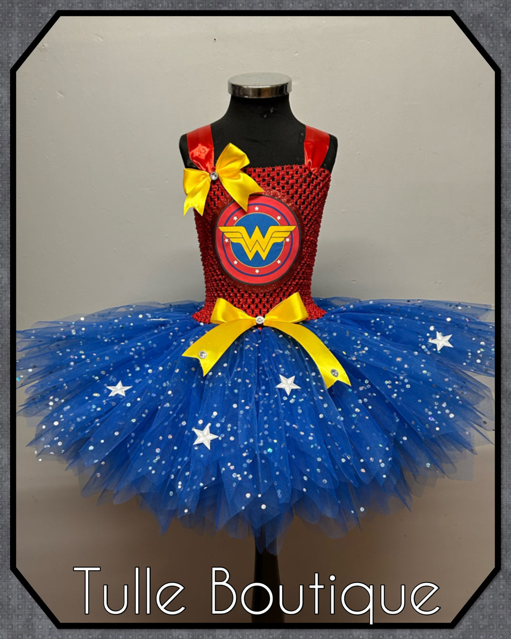 Girls toddlers Wonder Woman tutu dress, ballgown, fancy dress costume