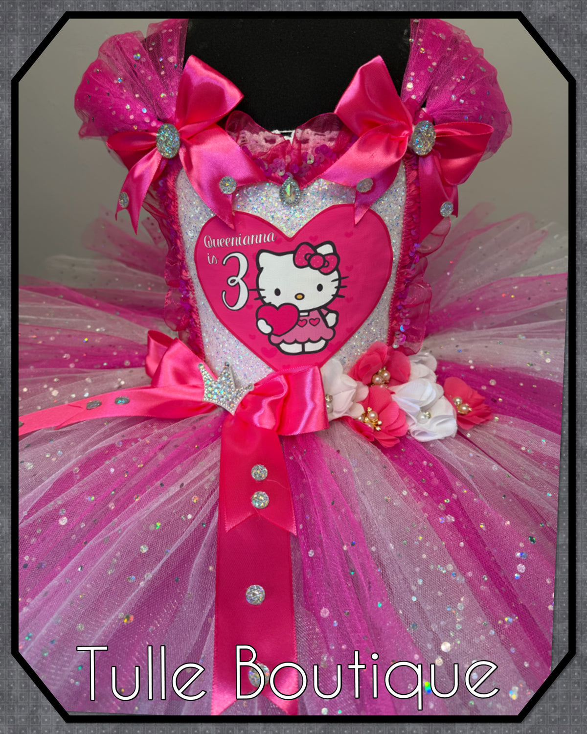 Girls toddlers Hello Kitty birthday tutu dress, ballgown, fancy dress costume