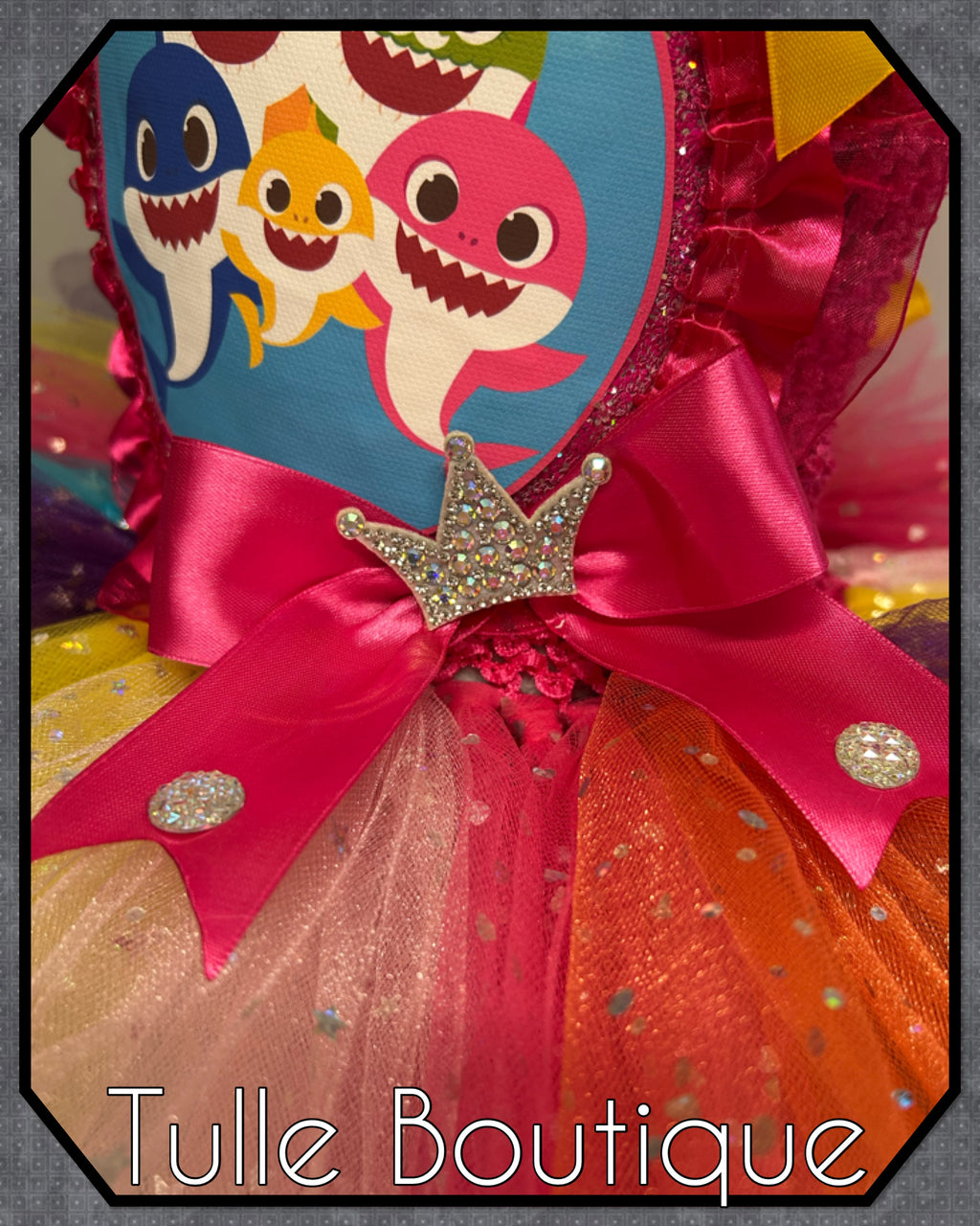 Girls toddlers Princess Baby Shark sparkle tutu dress, ballgown,fancy dress costume
