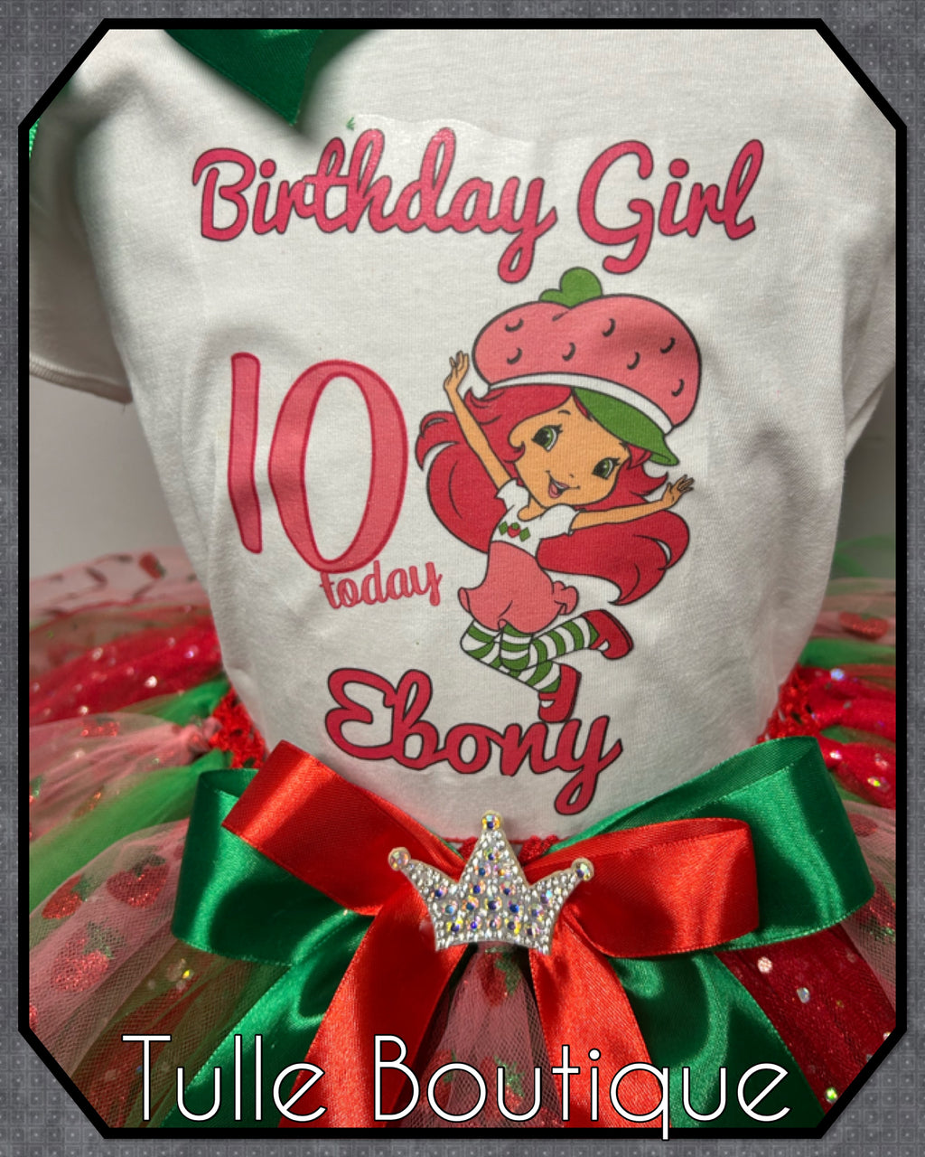 Girls toddlers Strawberry Shortcake birthday tutu outfit fancy dress costume