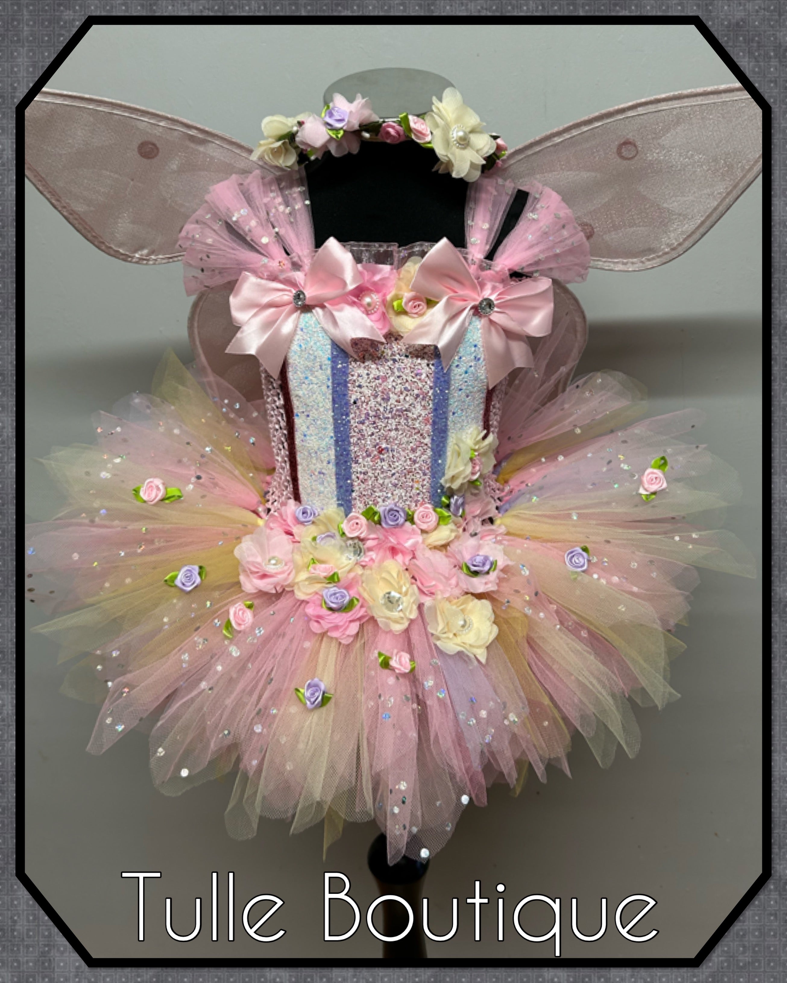 Girls toddlers Lila fairy tutu dress pinks and nude, ballgown, fancy dress costume
