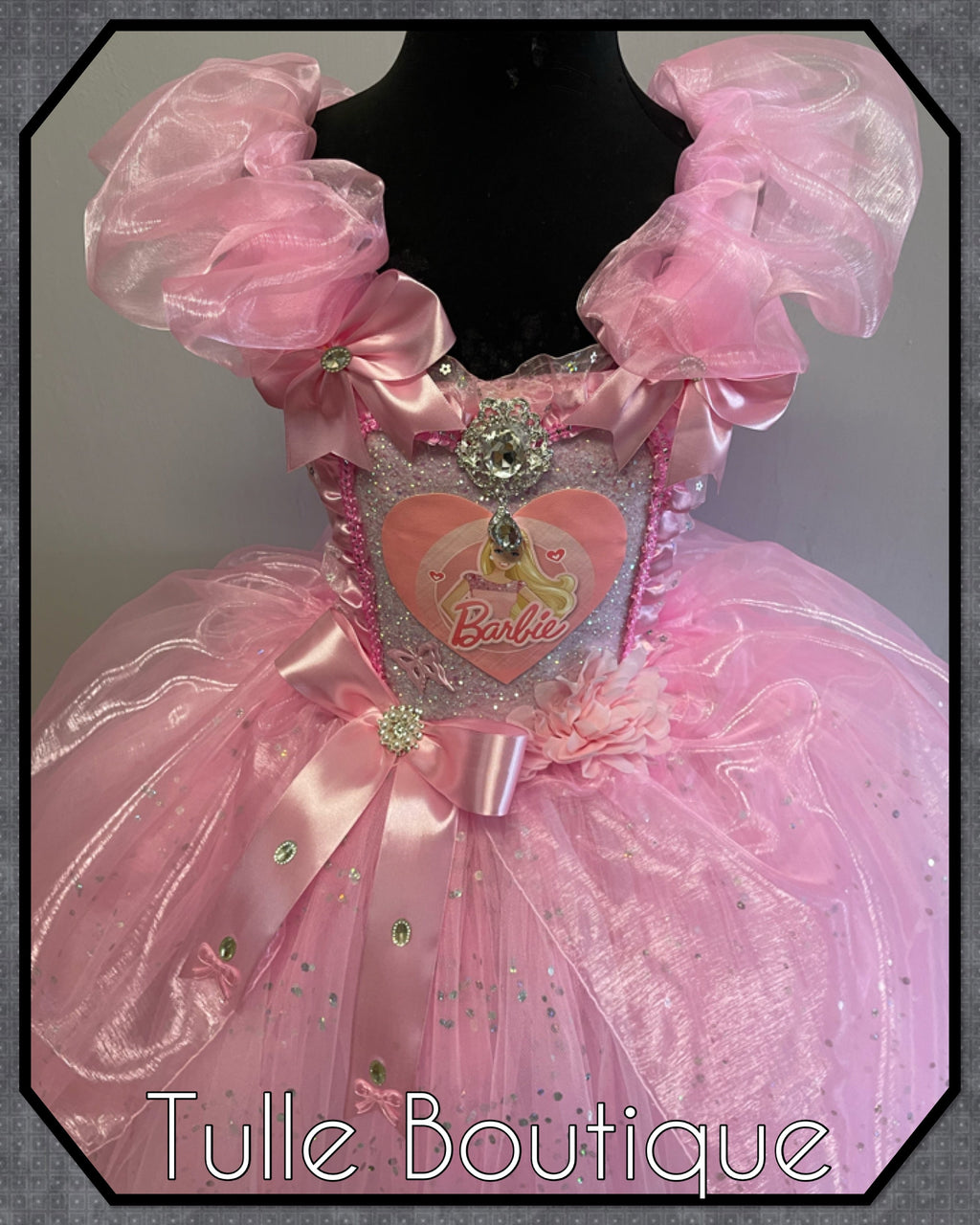 Girls toddlers Princess Barbie organza tutu dress, ballgown, fancy dress costume full length ballgown