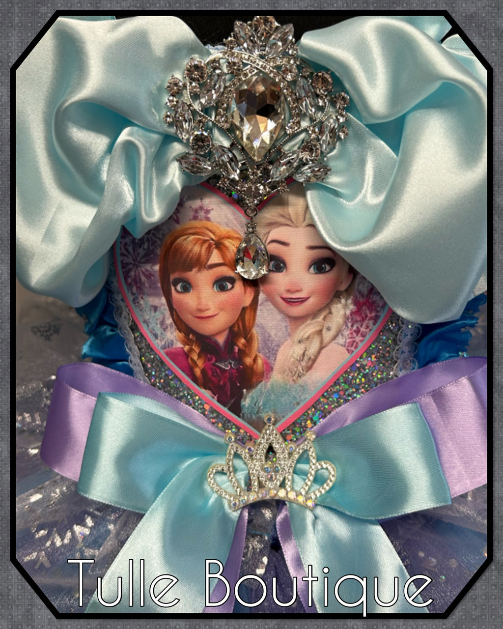 Girls toddlers Frozen Elsa and Anna tutu dress, blue and lilac ballgown, fancy dress costume