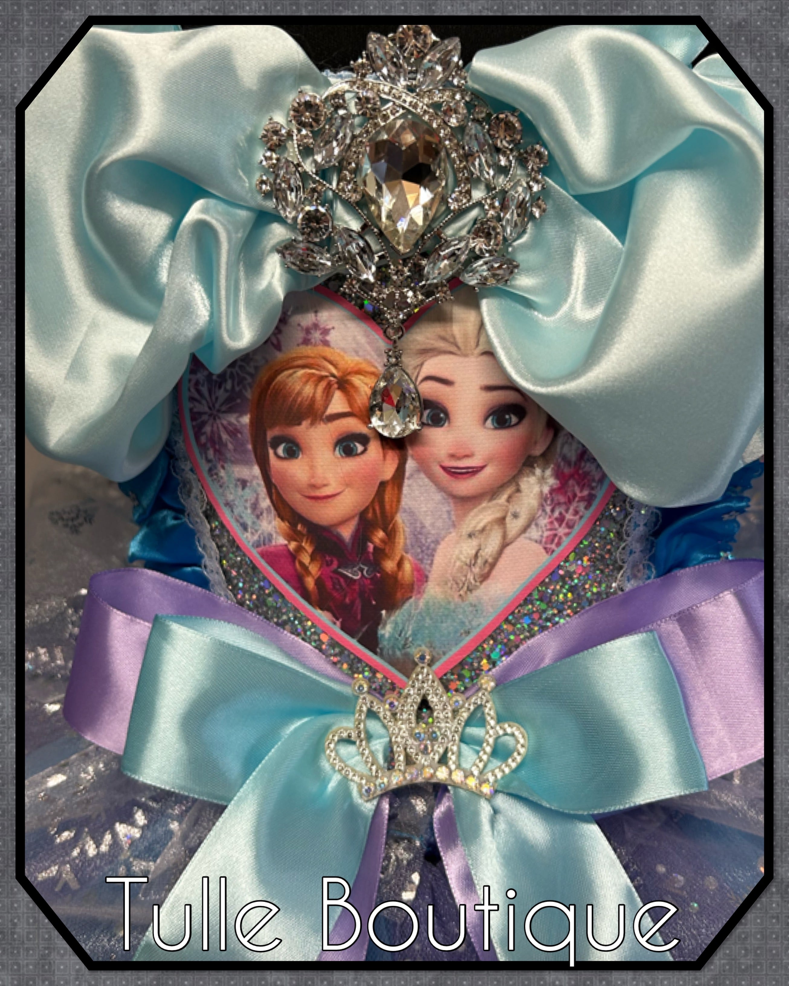 Girls toddlers Frozen Elsa and Anna tutu dress, blue and lilac ballgown, fancy dress costume