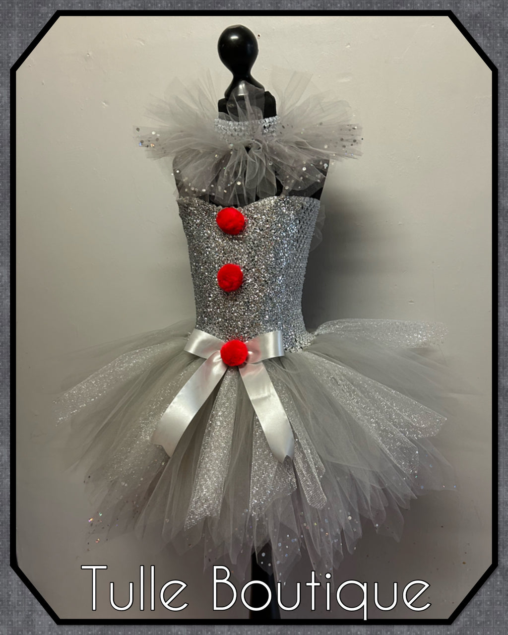Girls toddlers Pennywise killer clown tutu dress, ballgown, IT fancy dress costume