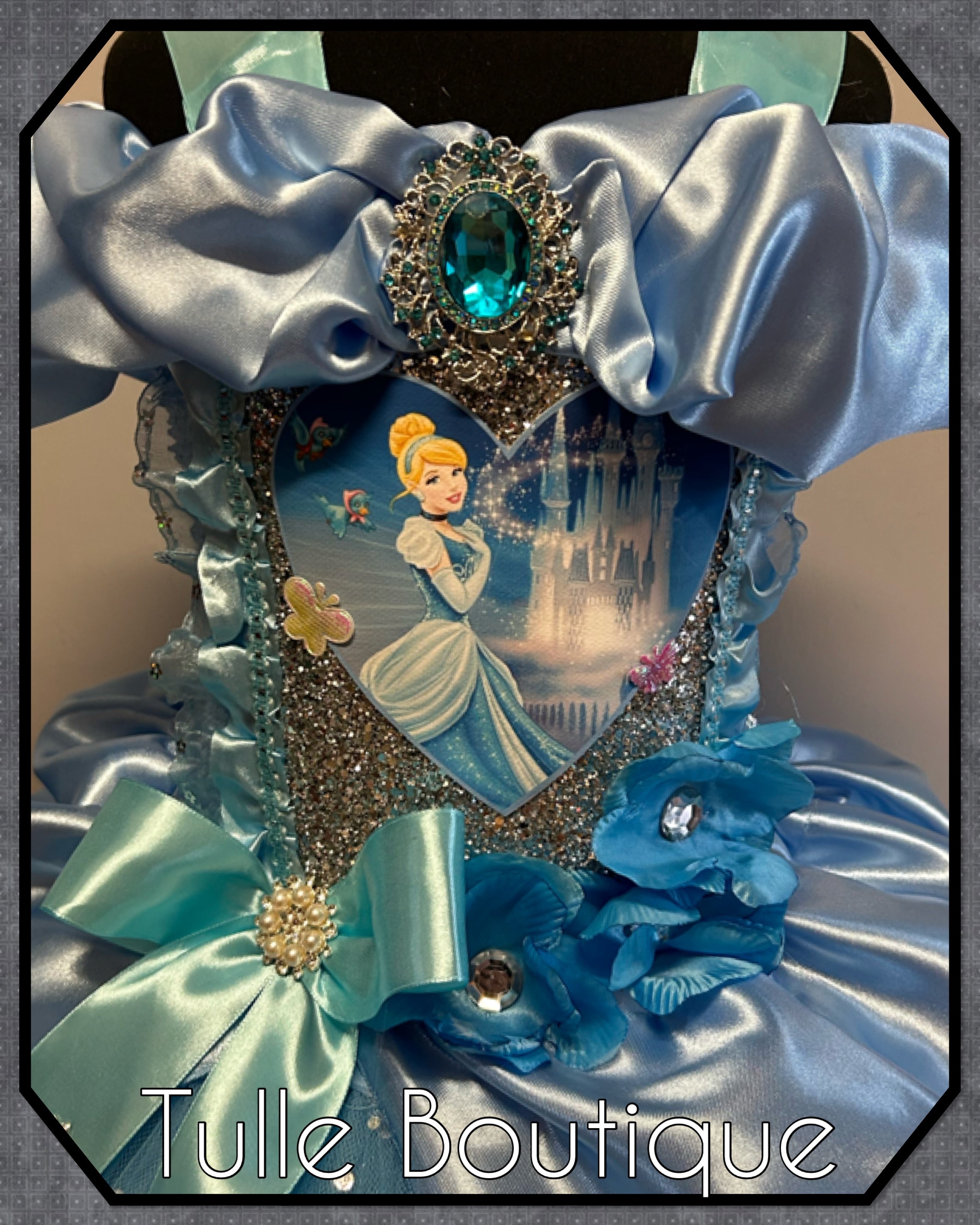 Girls toddlers Princess Cinderella baby blue tutu dress, ballgown, fancy dress costume full length