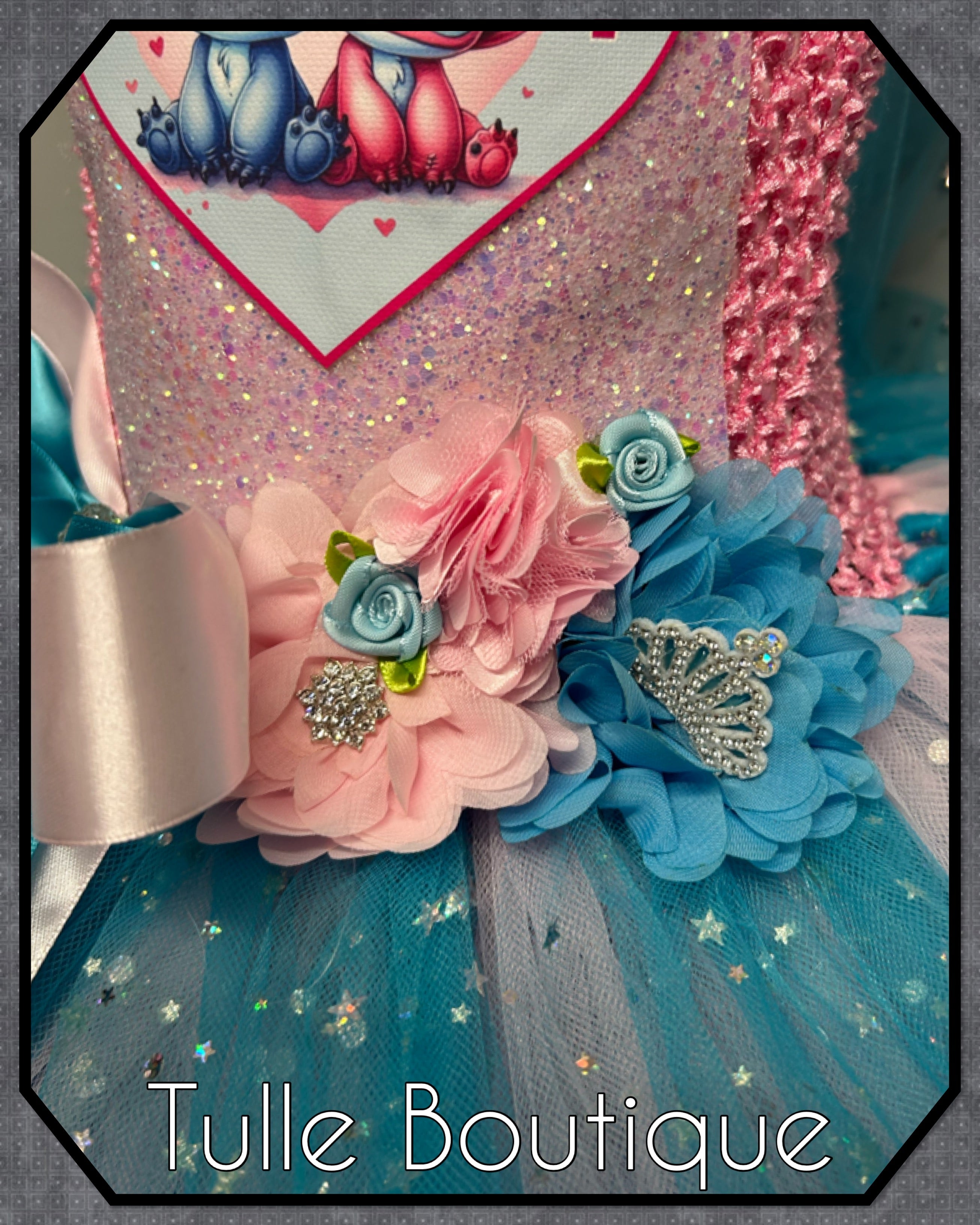 Girls toddlers Princess Stitch and Angel tutu dress, ballgown,fancy dress costume