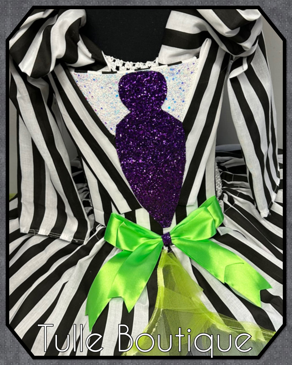 Girls toddlers Beetlejuice tutu dress, ballgown, fancy dress costume detachable sleeves