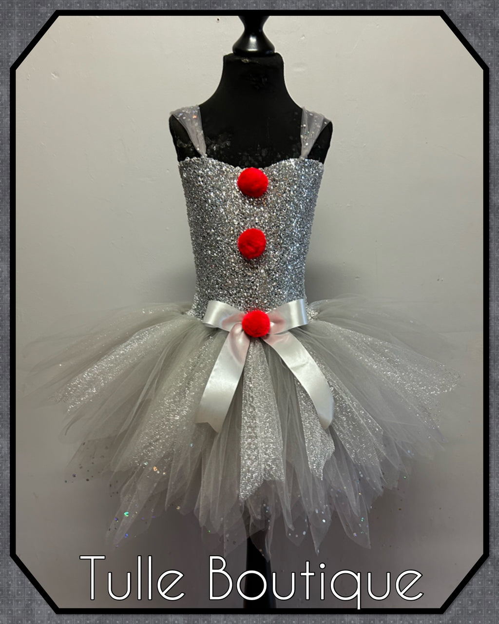 Girls toddlers Pennywise killer clown tutu dress, ballgown, IT fancy dress costume