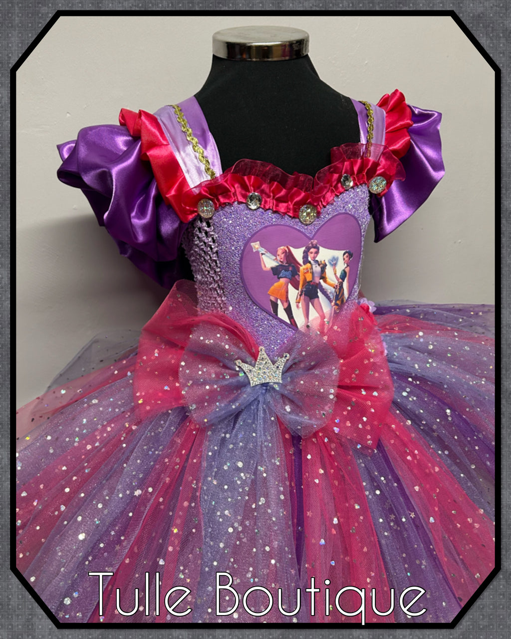 Girls toddlers Princess tutu dress, ballgown, Kpop Demon Hunters fancy dress costume