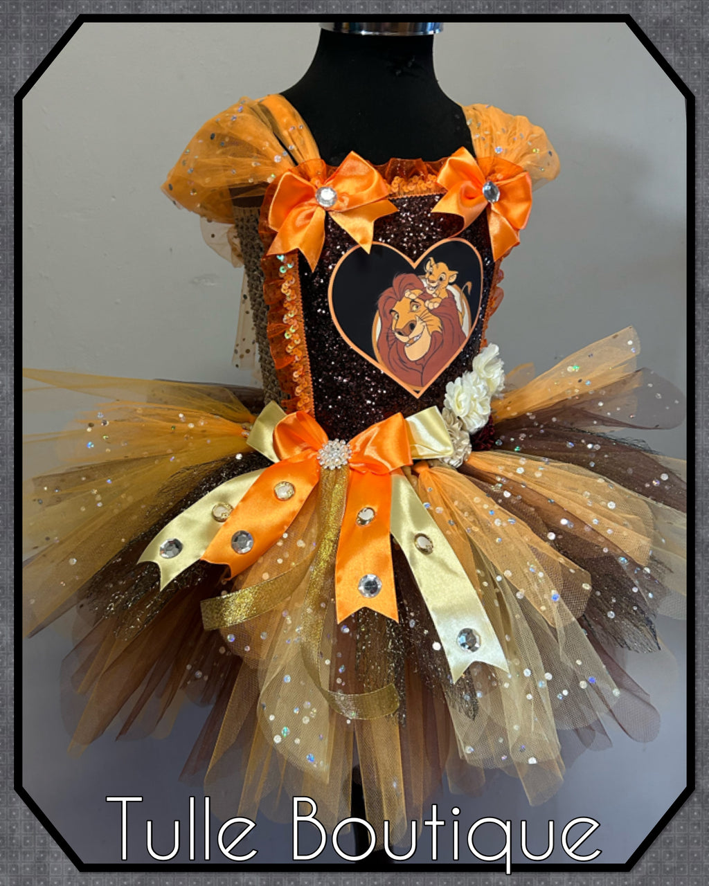 Girls toddlers Lion King Mufasa and Simba tutu dress, ballgown, fancy dress costume