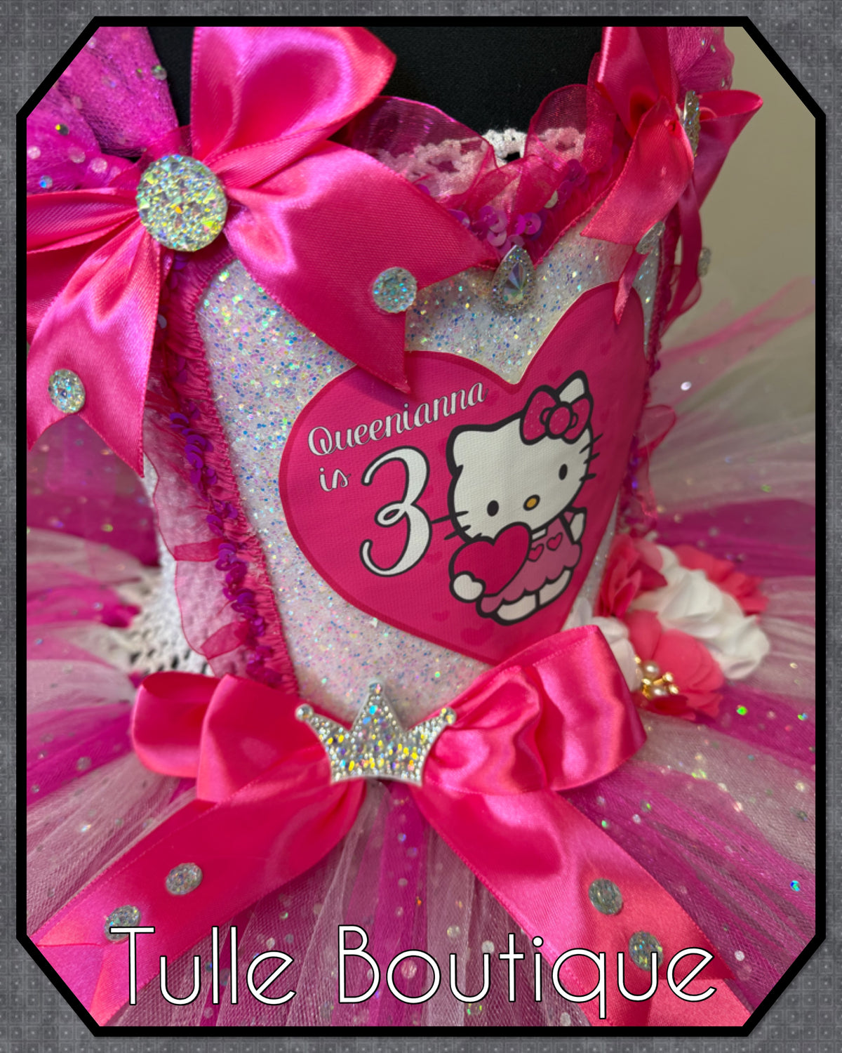 Girls toddlers Hello Kitty birthday tutu dress, ballgown, fancy dress costume