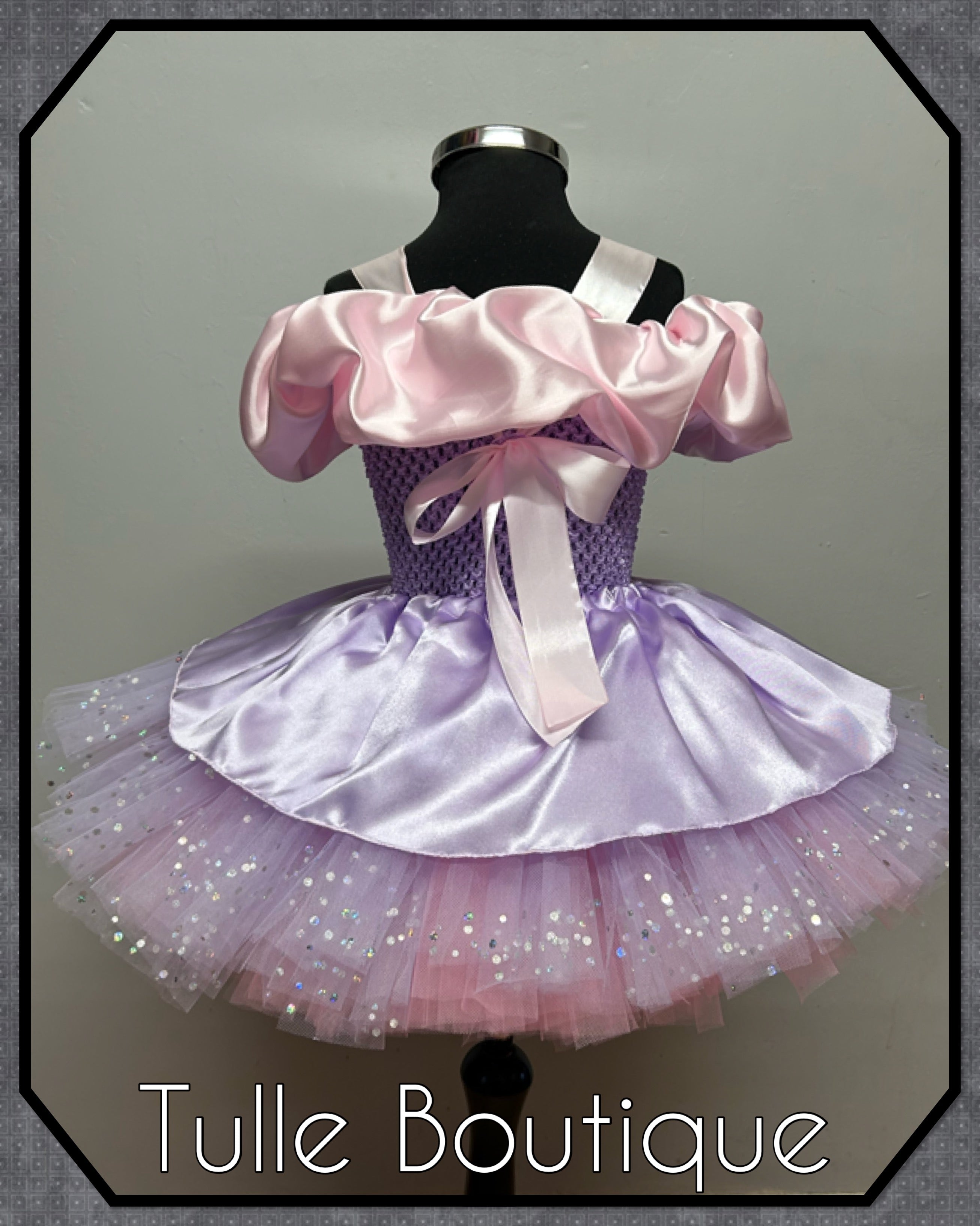 Girls toddlers Rapunzel Pink and lilac Princess tutu dress, birthday ballgown, fancy dress costume