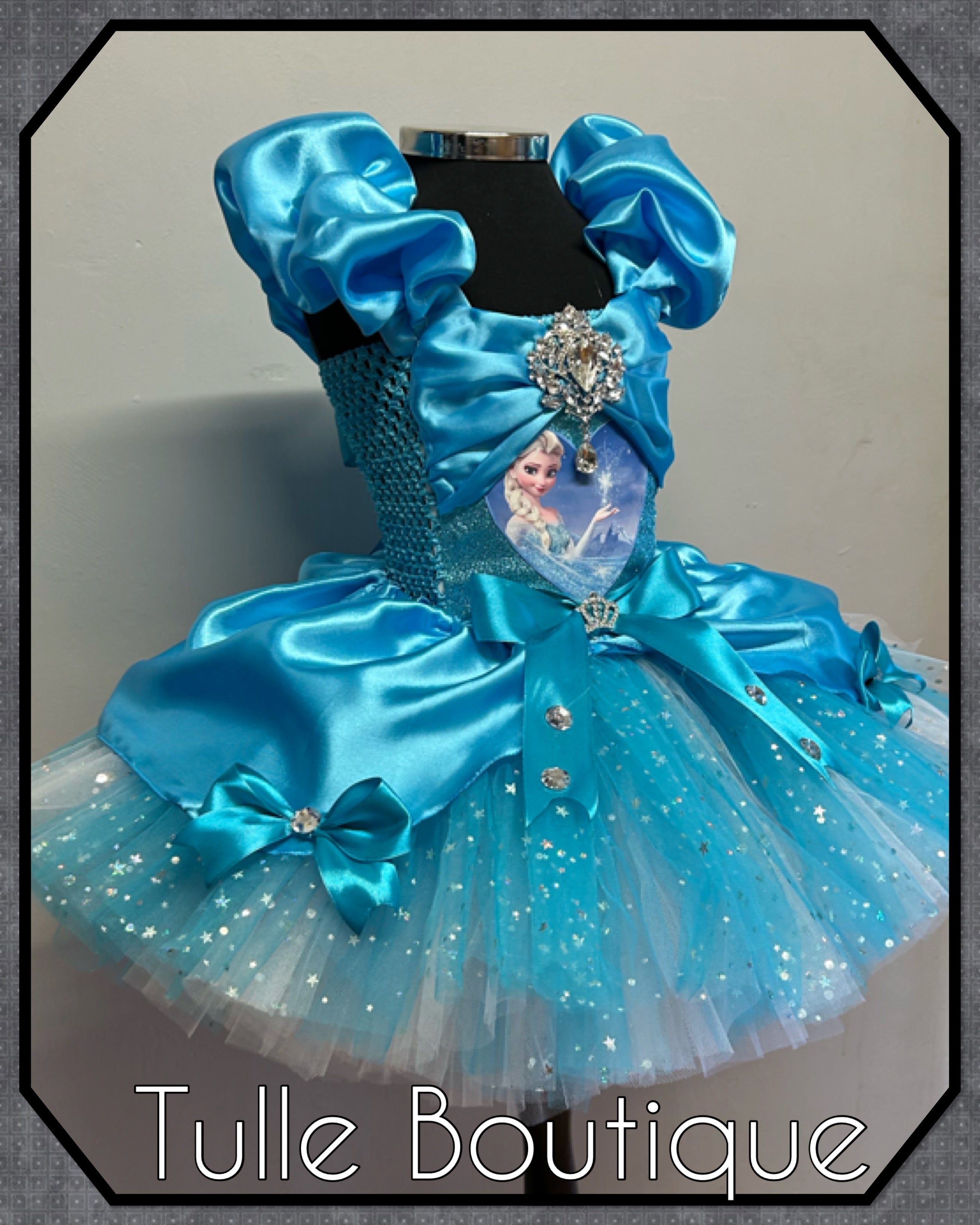 Girls toddlers Princess Elsa satin tutu dress, frozen ballgown, fancy dress costume