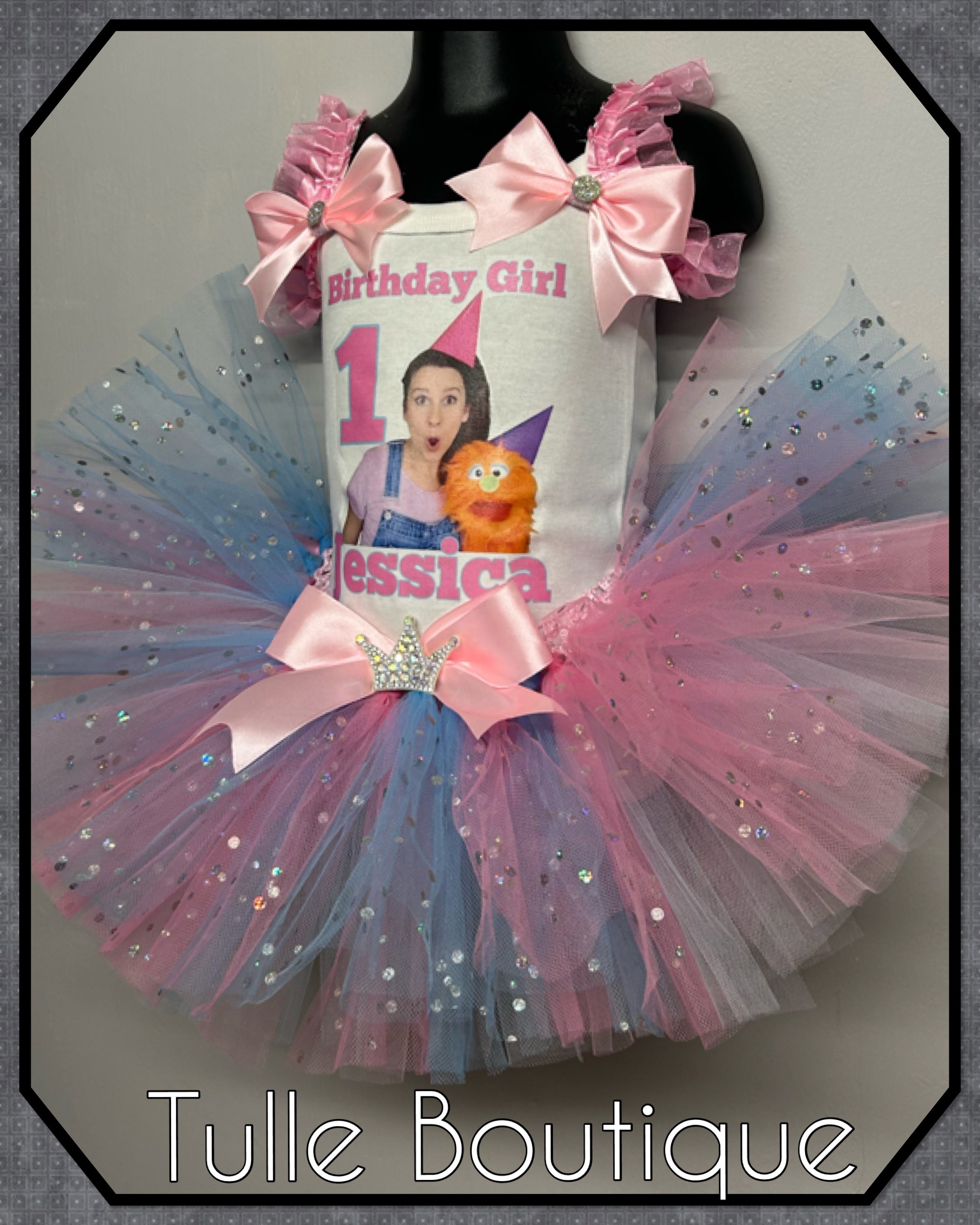Girls toddlers Ms.Rachel birthday tutu outfit fancy dress costume