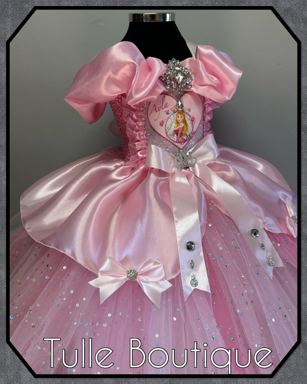 Girls toddlers Princess Aurora sleeping beauty tutu dress, ballgown, fancy dress costume full length
