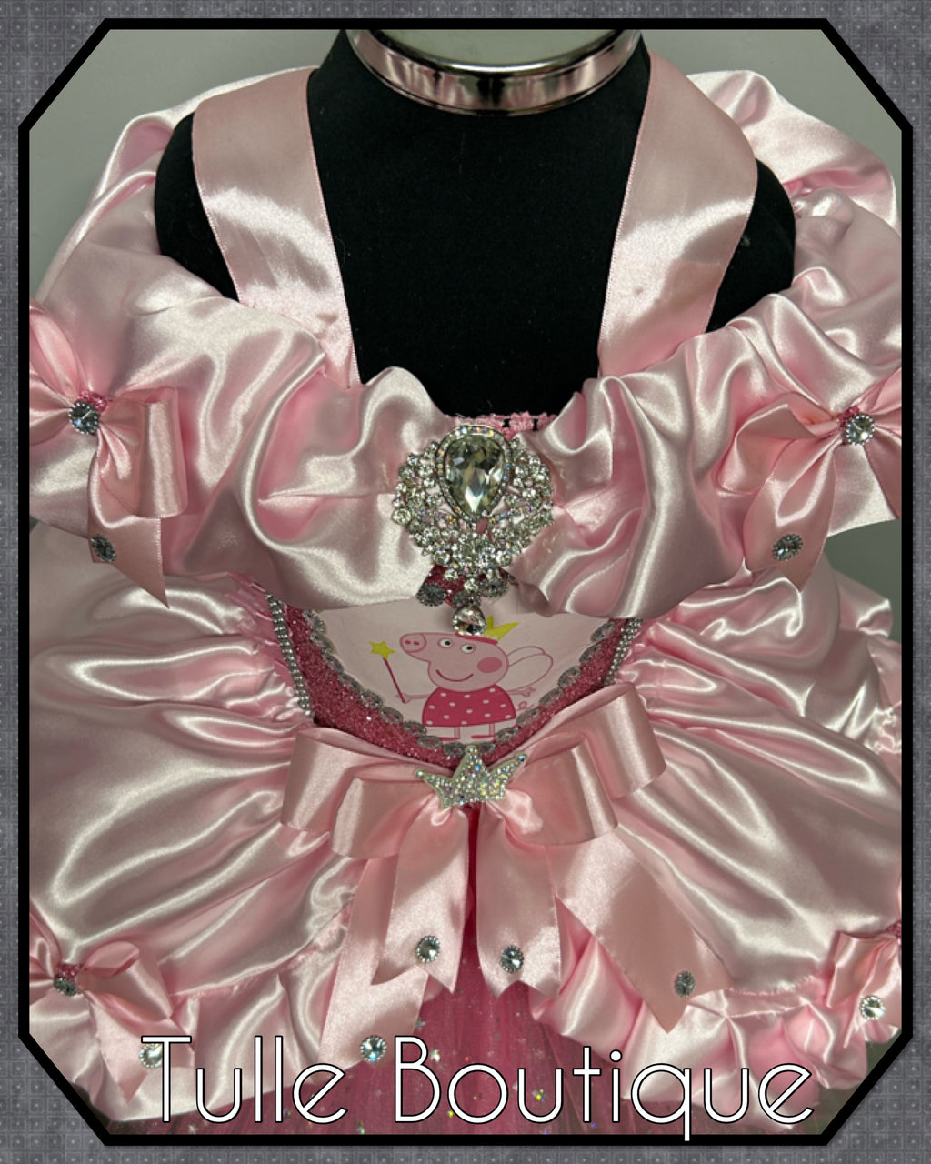 Girls toddlers sparkly Princess peppa pig pink tutu dress, birthday ballgown, fancy dress costume