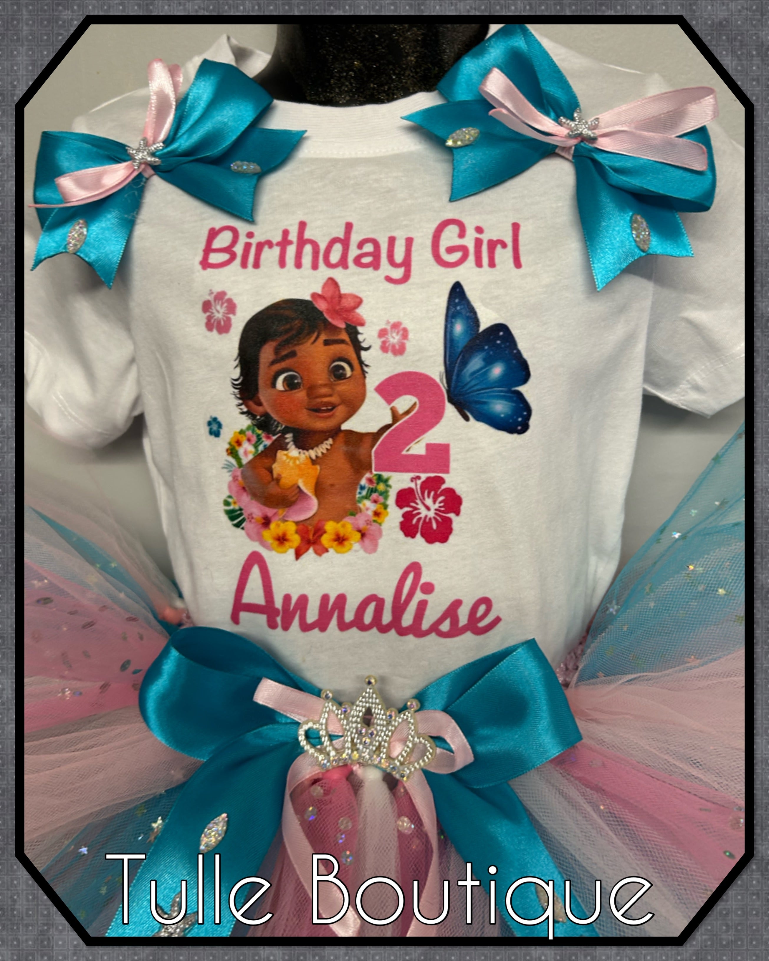 Girls toddlers Baby Moana birthday tutu outfit fancy dress costume