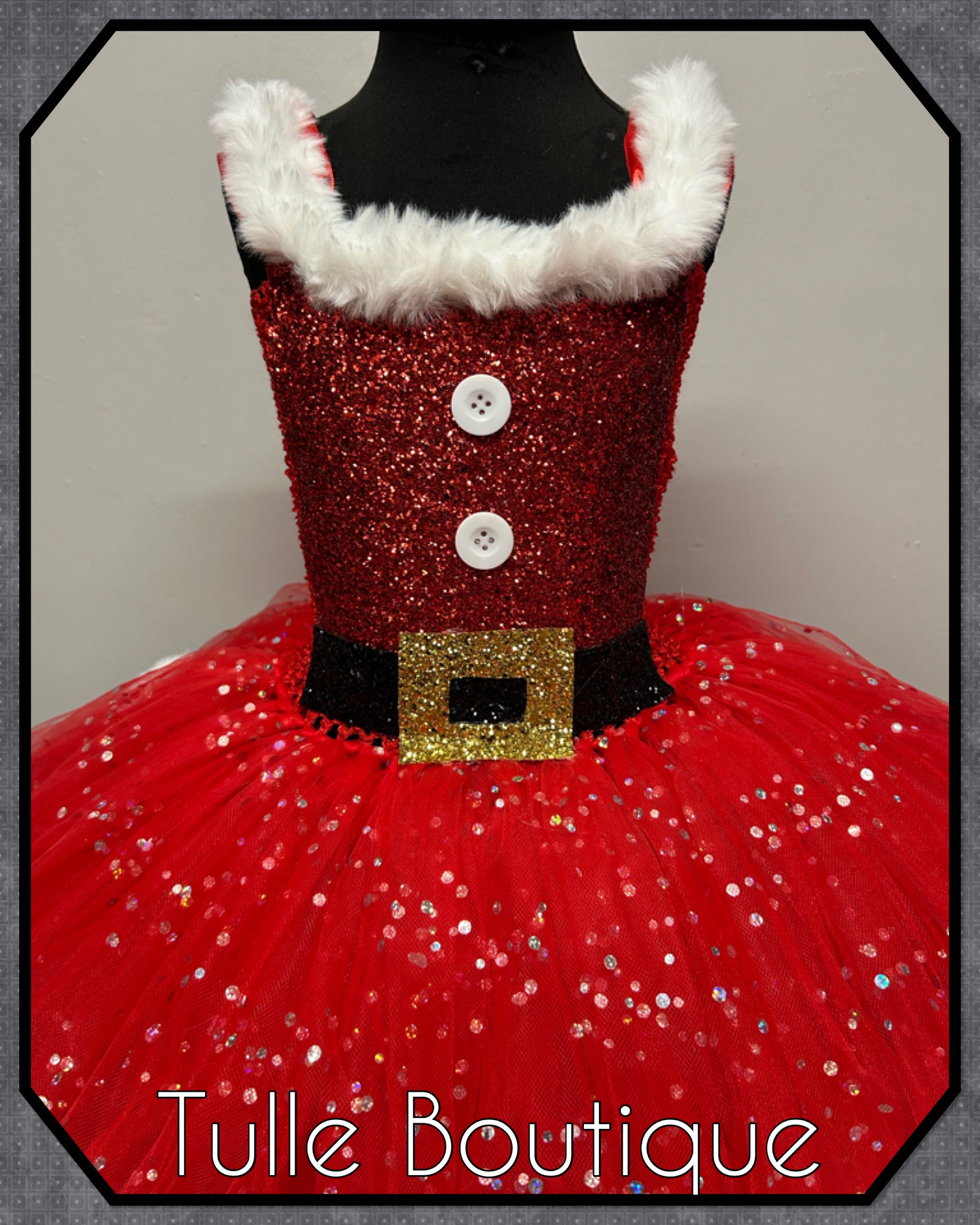 Girls toddlers Christmas Santa faux fur trimmedtutu dress, ballgown, fancy dress costume