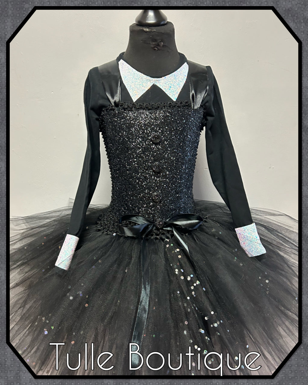 Girls toddlers Wednesday Addams original tutu dress, ballgown,Halloween fancy dress costume