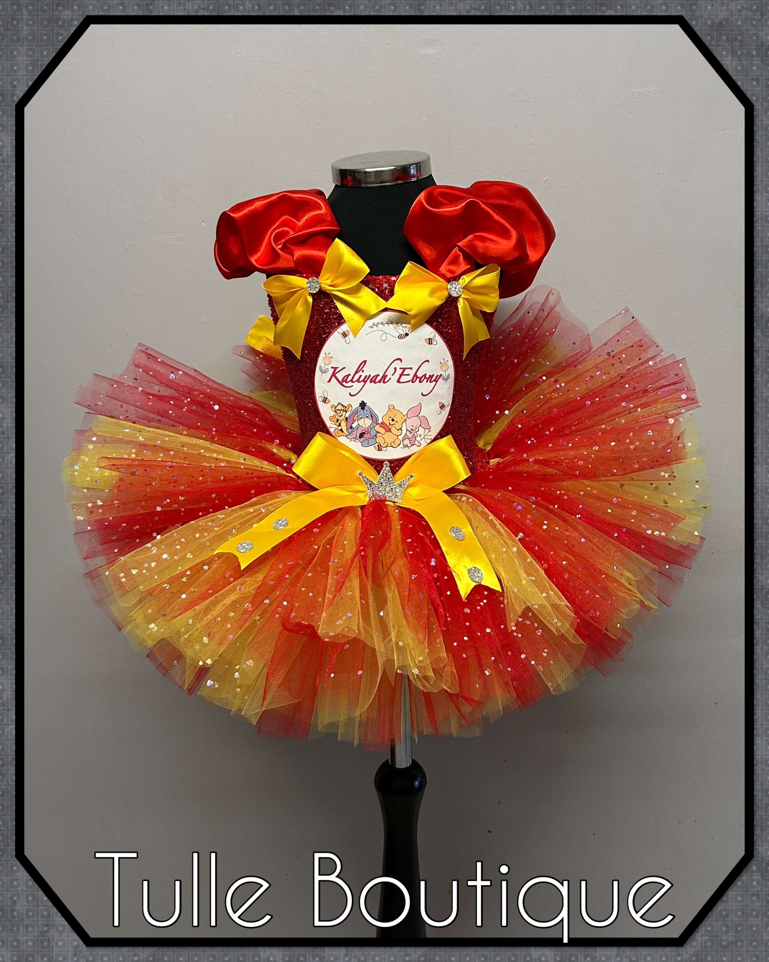 Girls toddlers Winnie the Pooh Princess tutu dress, ballgown,fancy dress costume